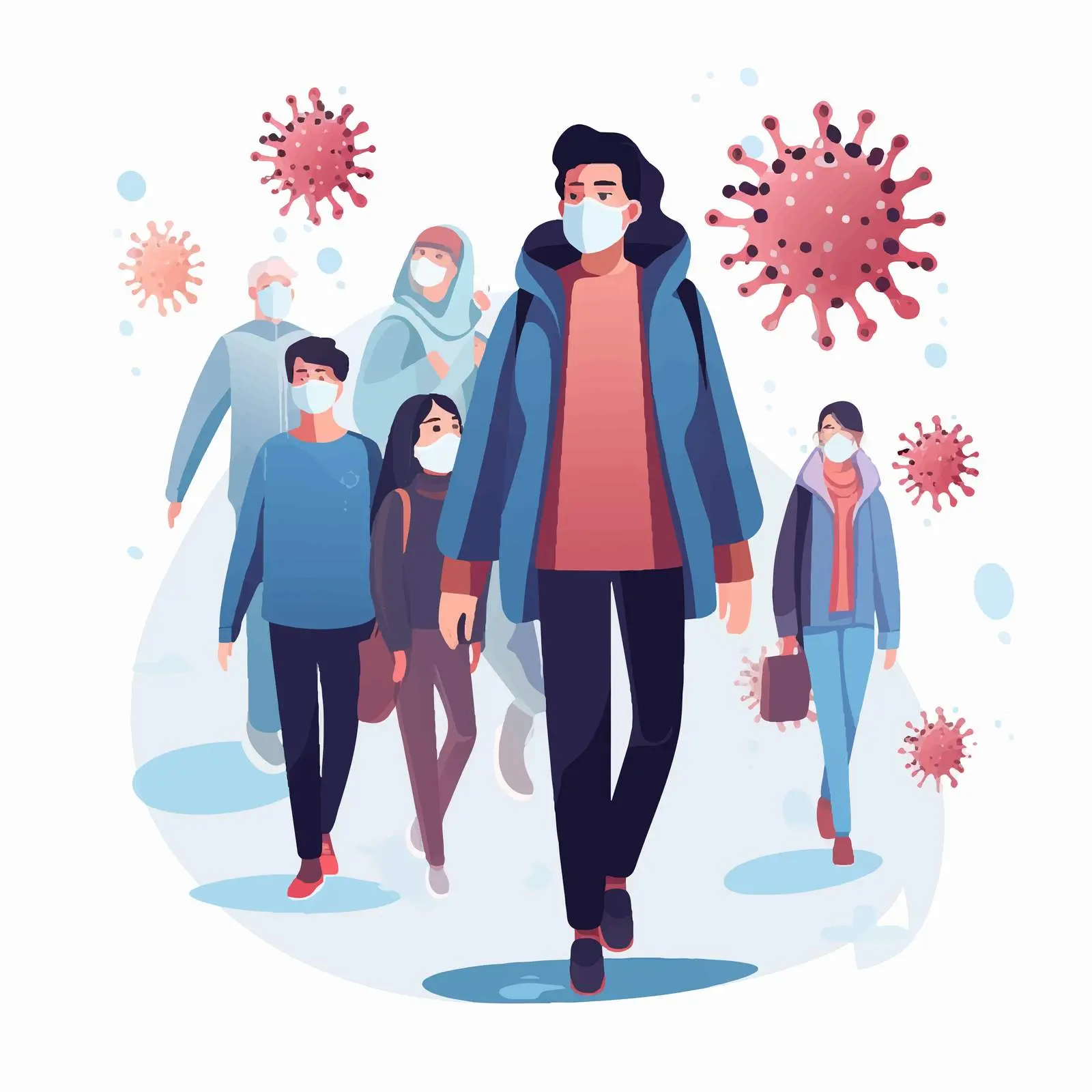 Virus Contamination Concept: Infected Person Walking – free social distancing image from Dotvec