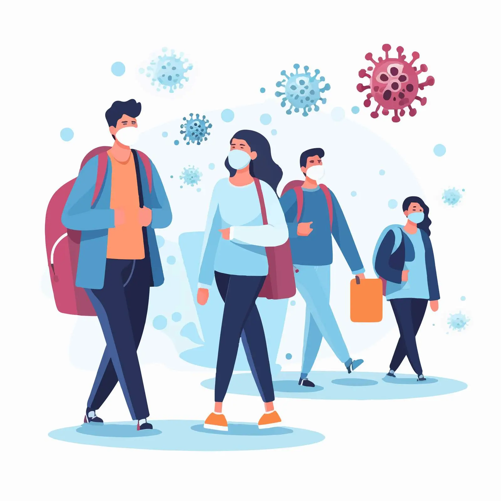 Virus Contamination Concept with Infected Individual — free download from Dotvec