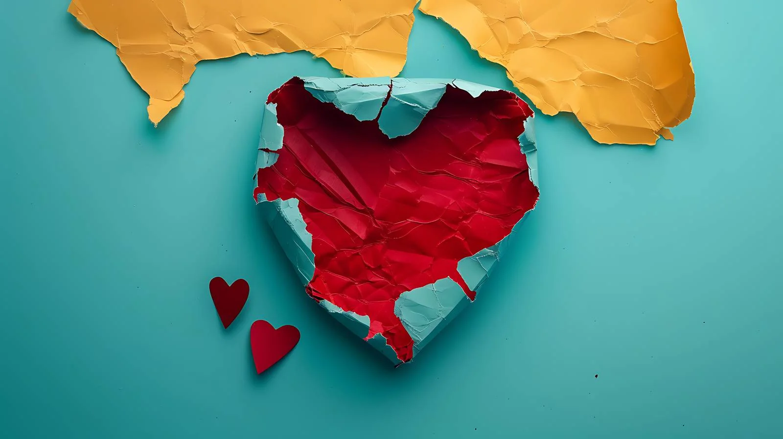 Vivid Torn Heart on Bright Background — free download from Dotvec