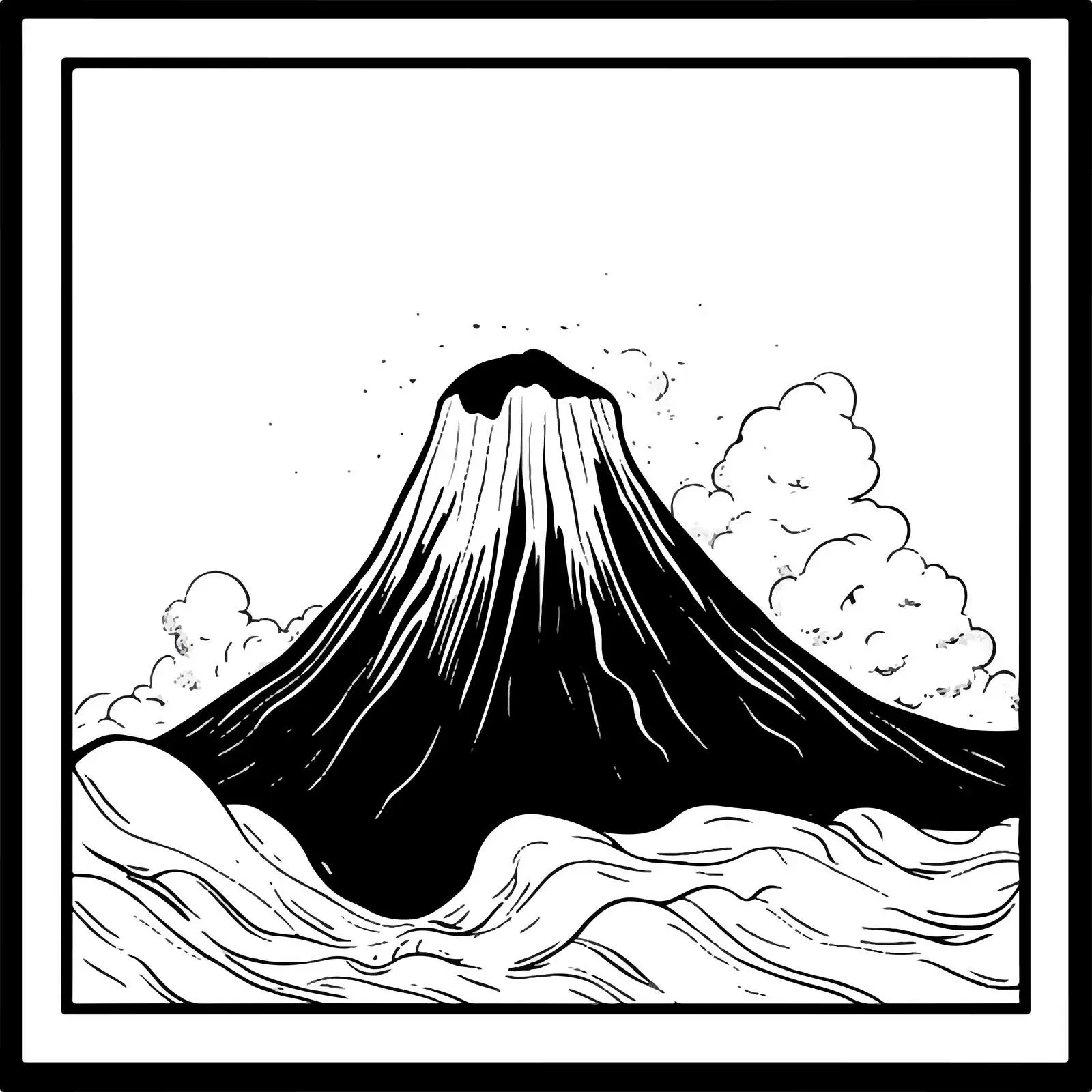 Cartoon Volcano Vector Illustration in Hand Drawn Style — free download from Dotvec