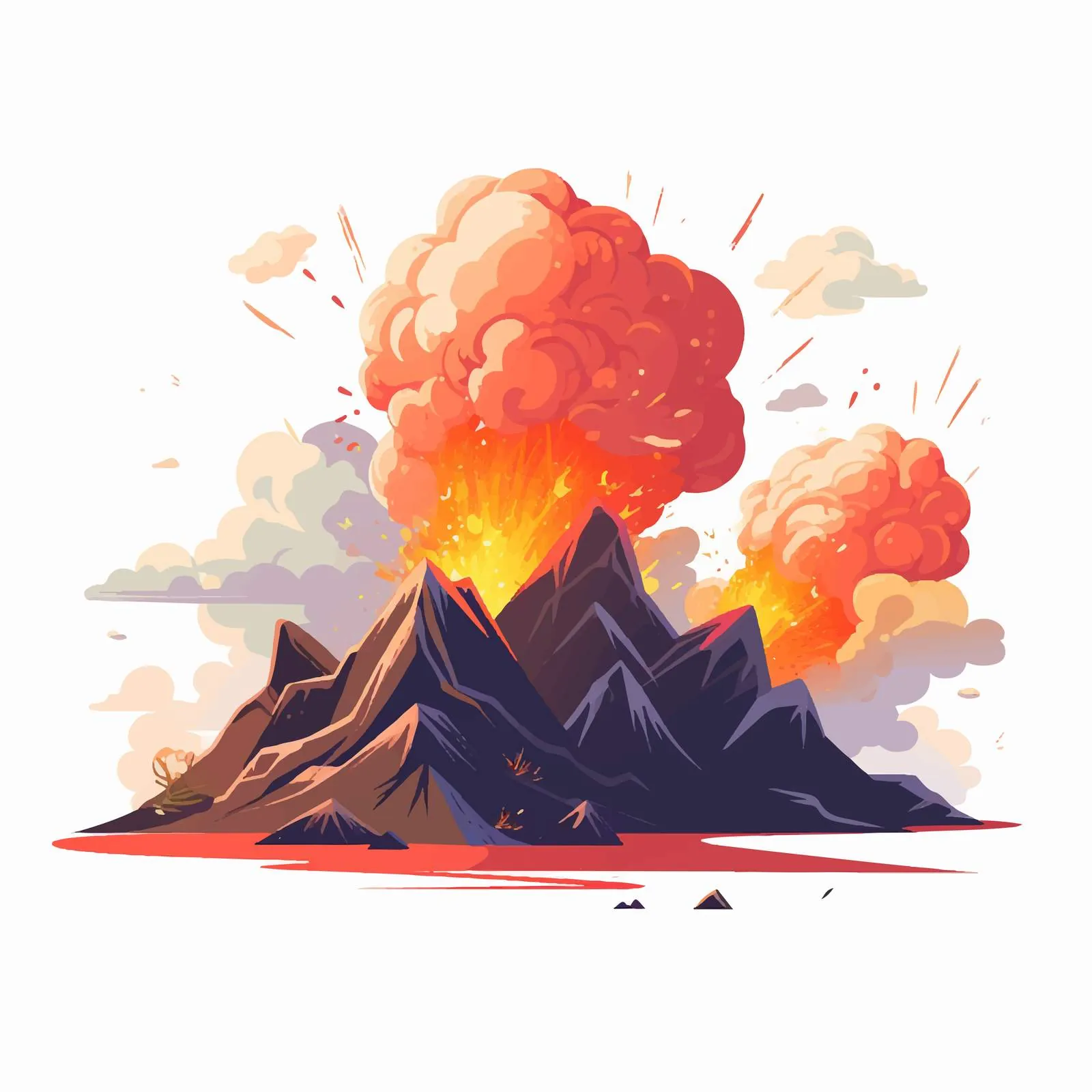 Volcano Erupting with Vapor and Dust Cloud – free geothermal image from Dotvec