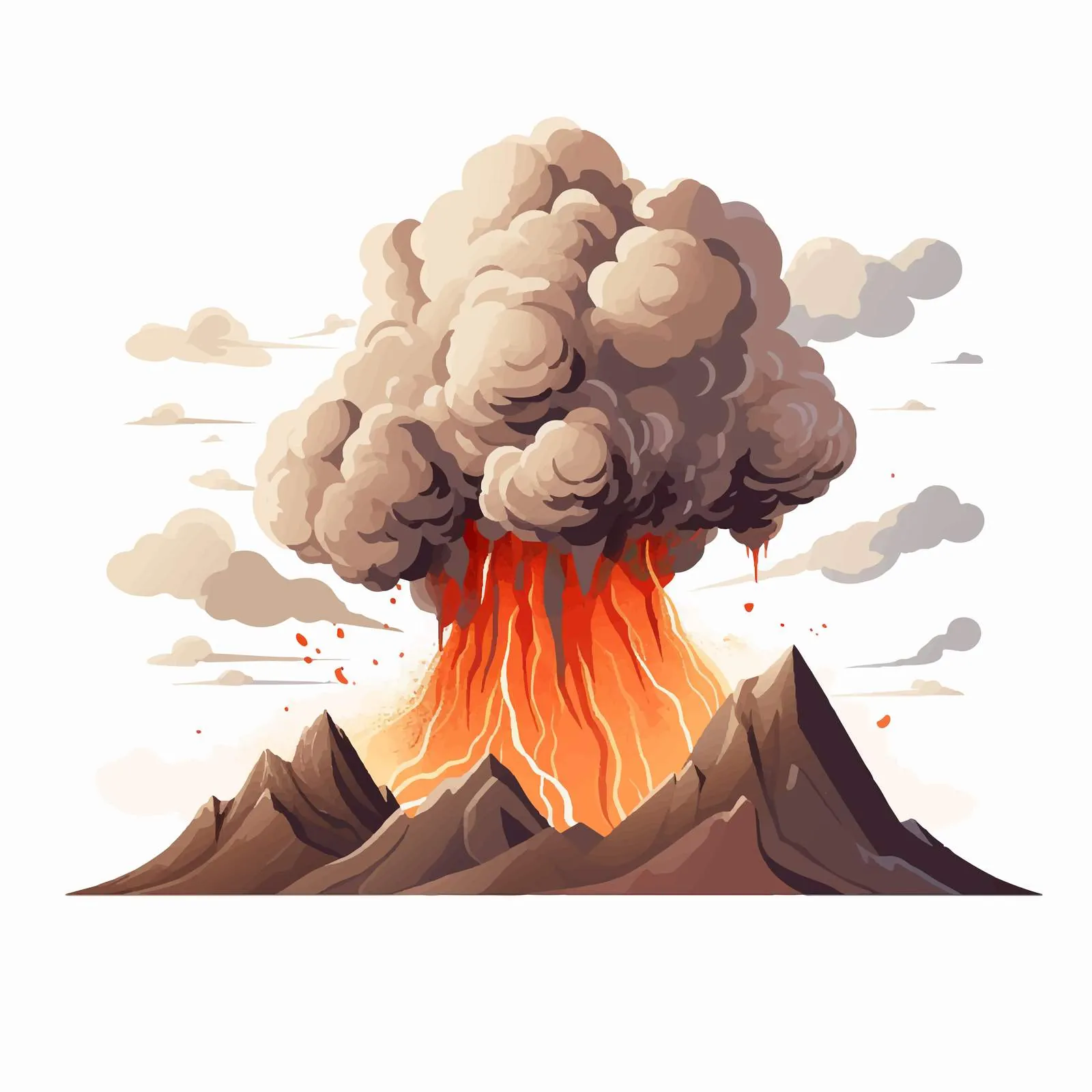 Volcano Erupting with Vapor and Magma Cloud — free download from Dotvec