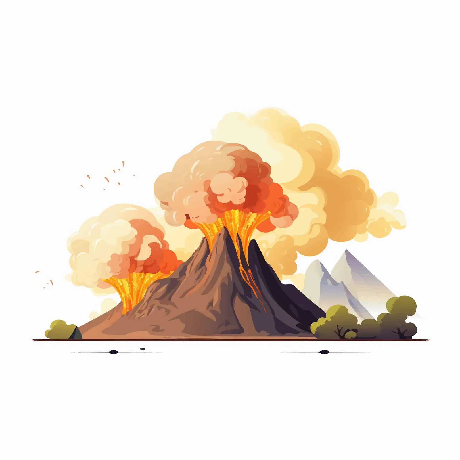 Volcano Erupting with Vapor and Dust Cloud — free download from Dotvec