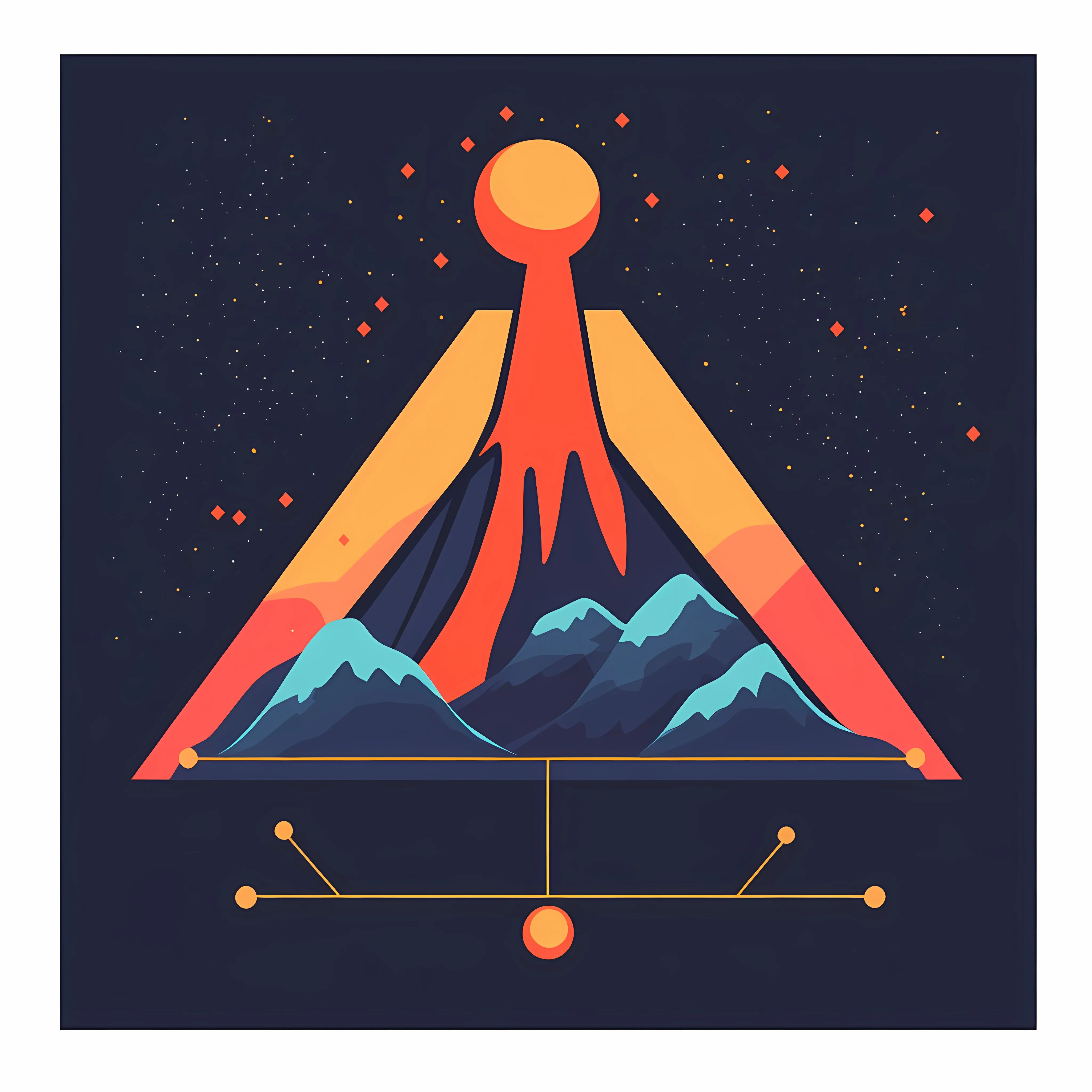 Flat Vector Illustration of Volcano Eruption with Lava — free download from Dotvec