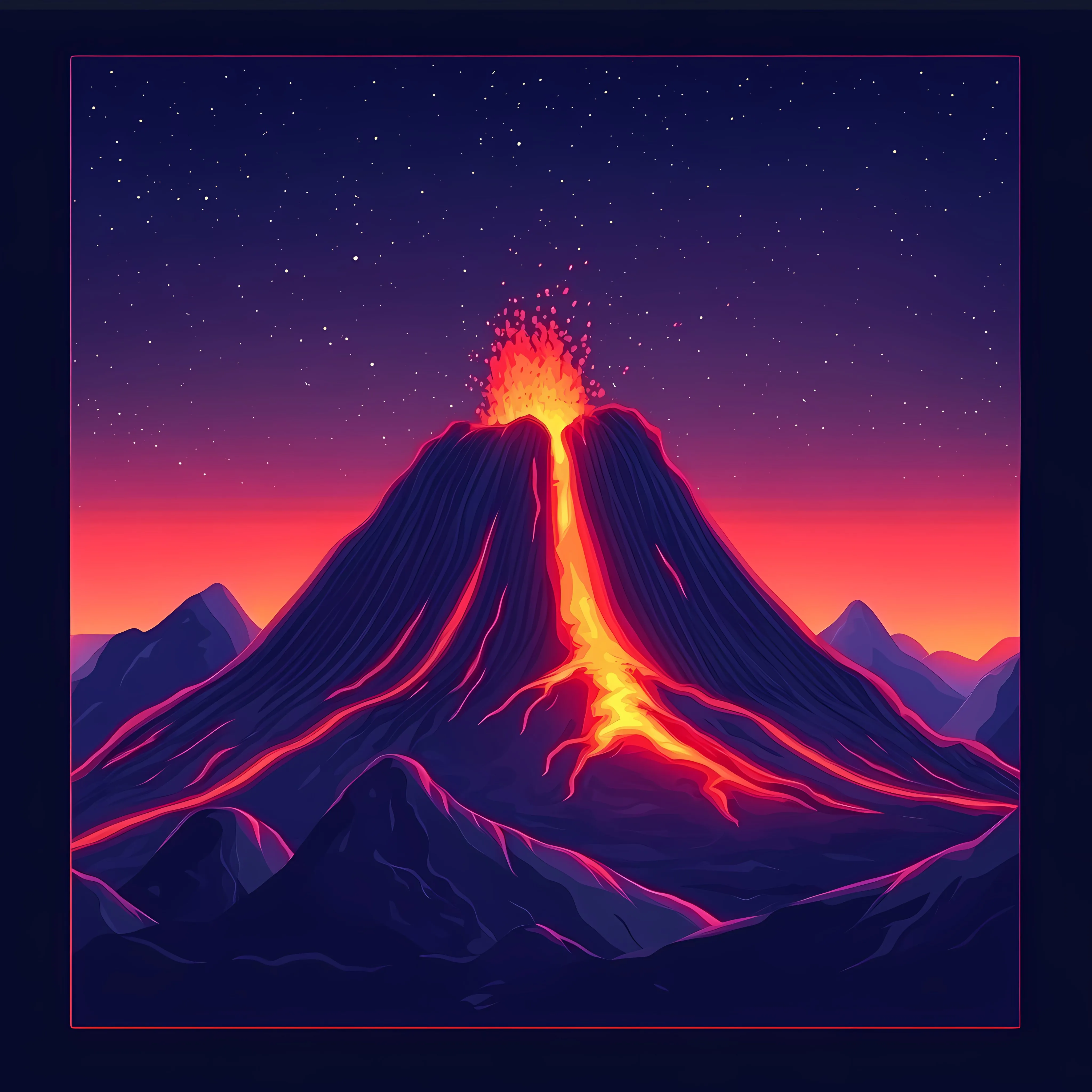 Volcano Eruption with Lava Vector Illustration — free download from Dotvec