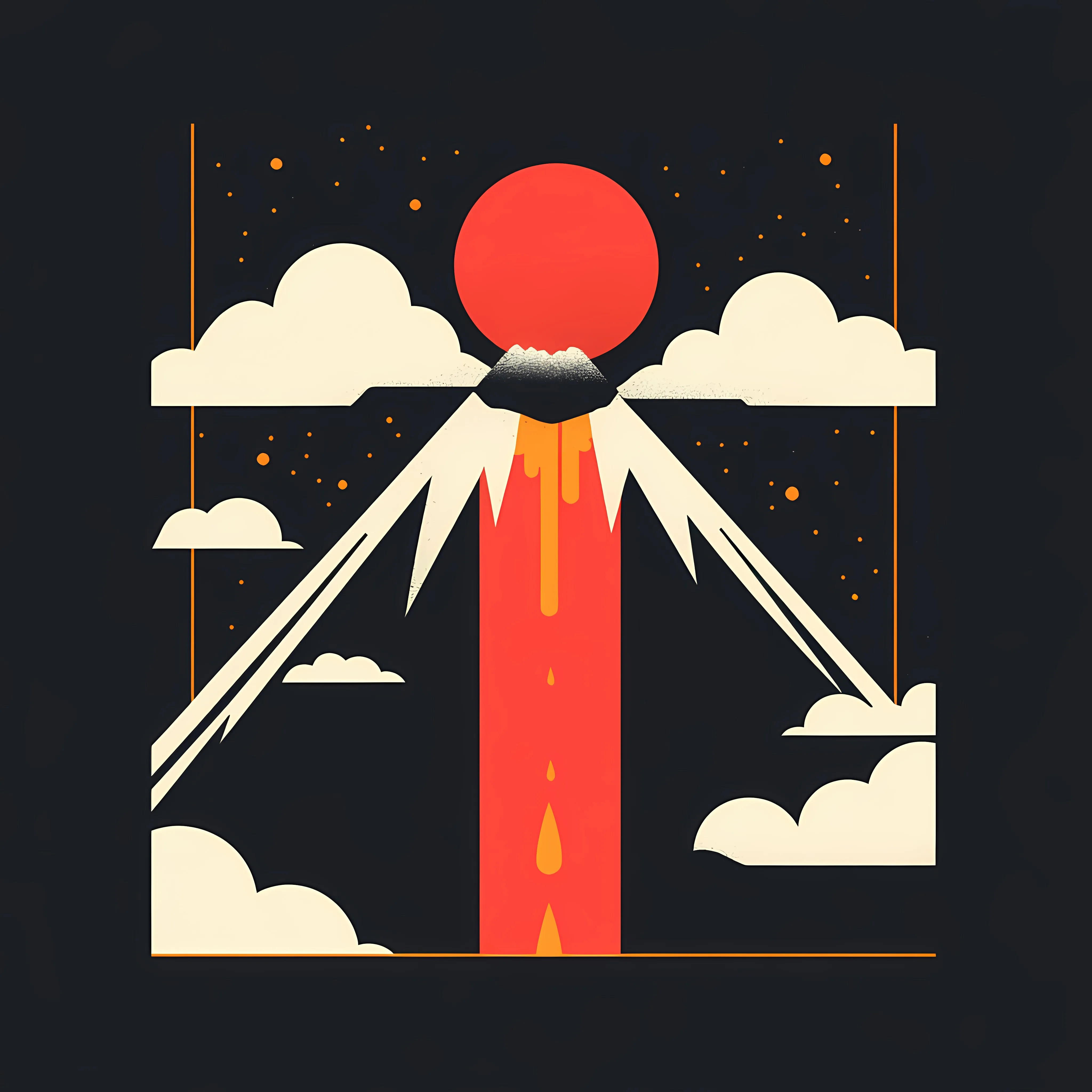 Vector Illustration of Erupting Volcano with Lava – free volcanic activity image from Dotvec