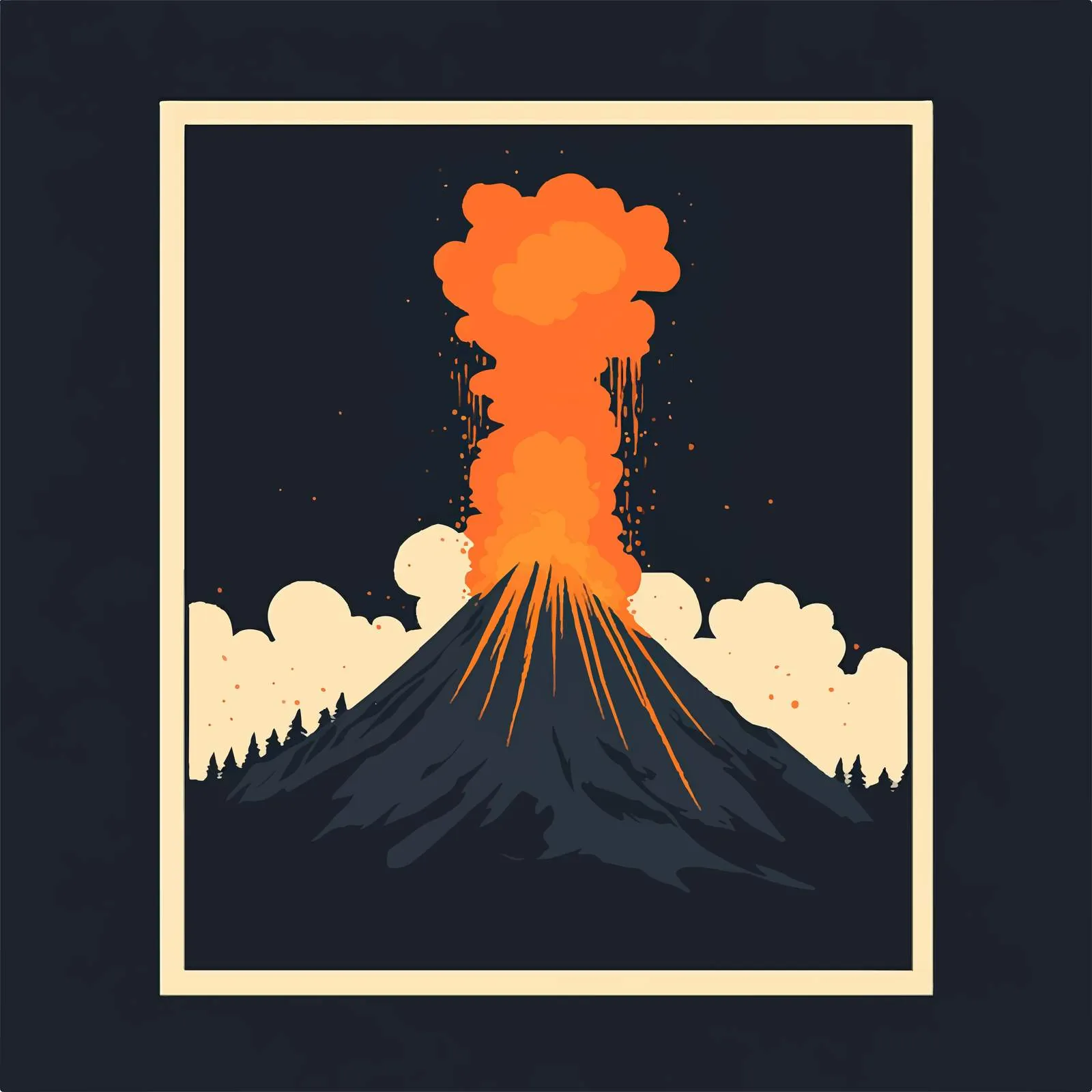 Volcano Eruption Lava Vector Illustration — free download from Dotvec