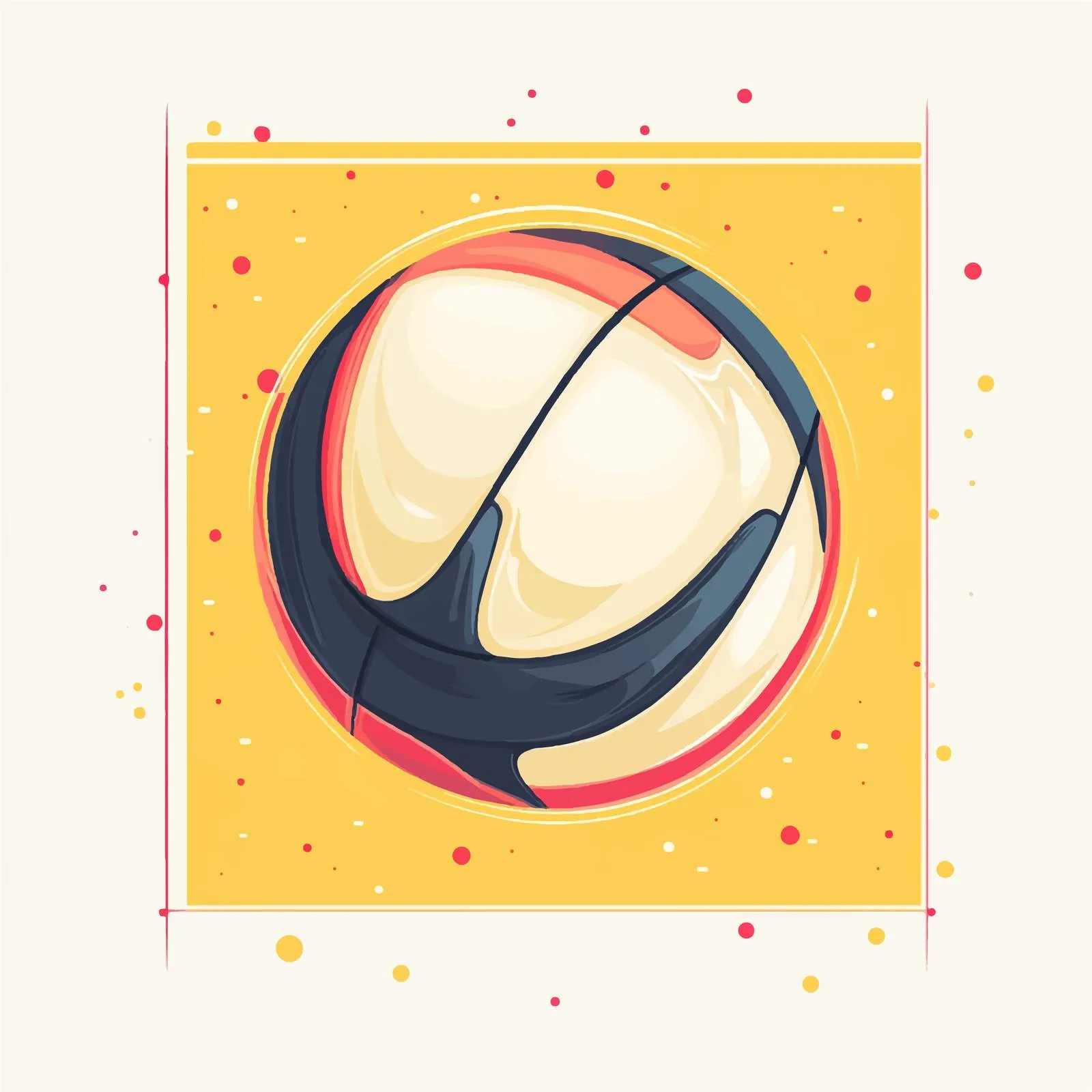 Volleyball Flat Vector Illustration in Frame — free download from Dotvec
