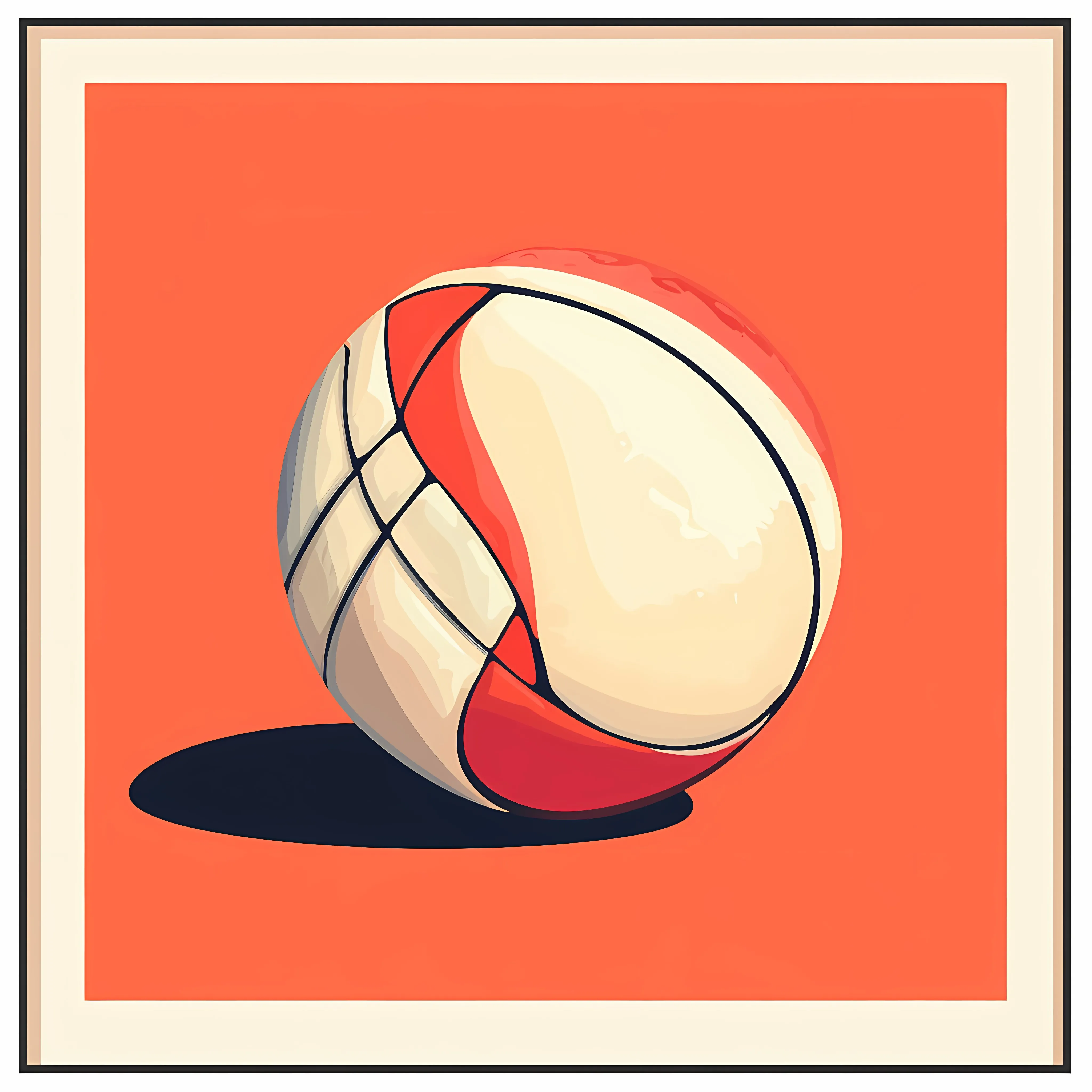 Flat Vector Volleyball Illustration in Frame — free download from Dotvec