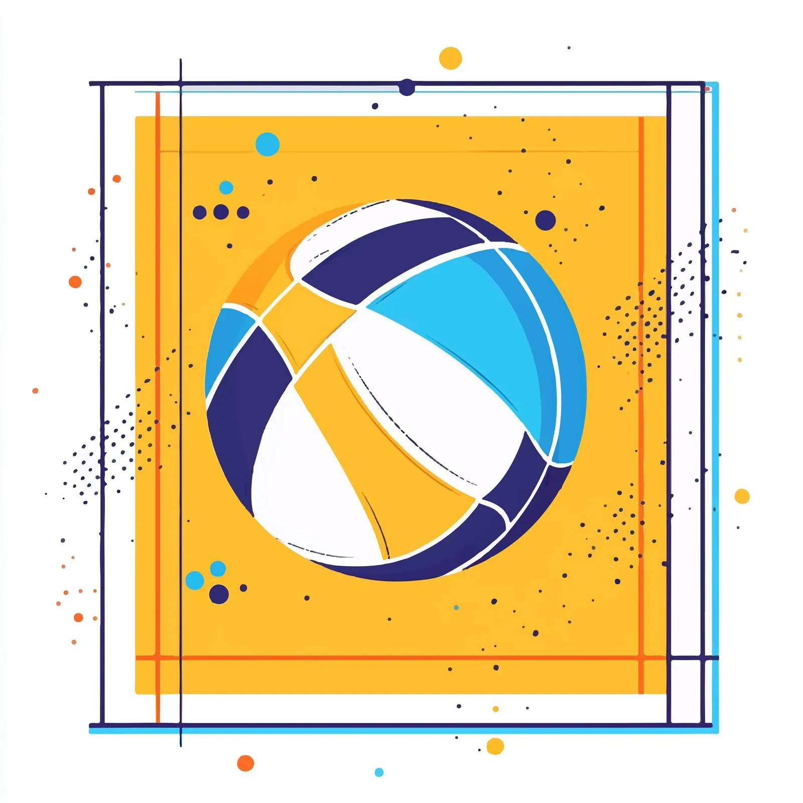 Framed Volleyball Flat Vector Illustration — free download from Dotvec