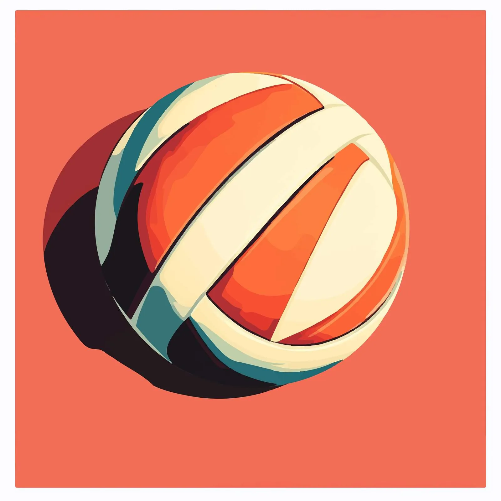 Framed Volleyball Flat Vector Illustration — free download from Dotvec