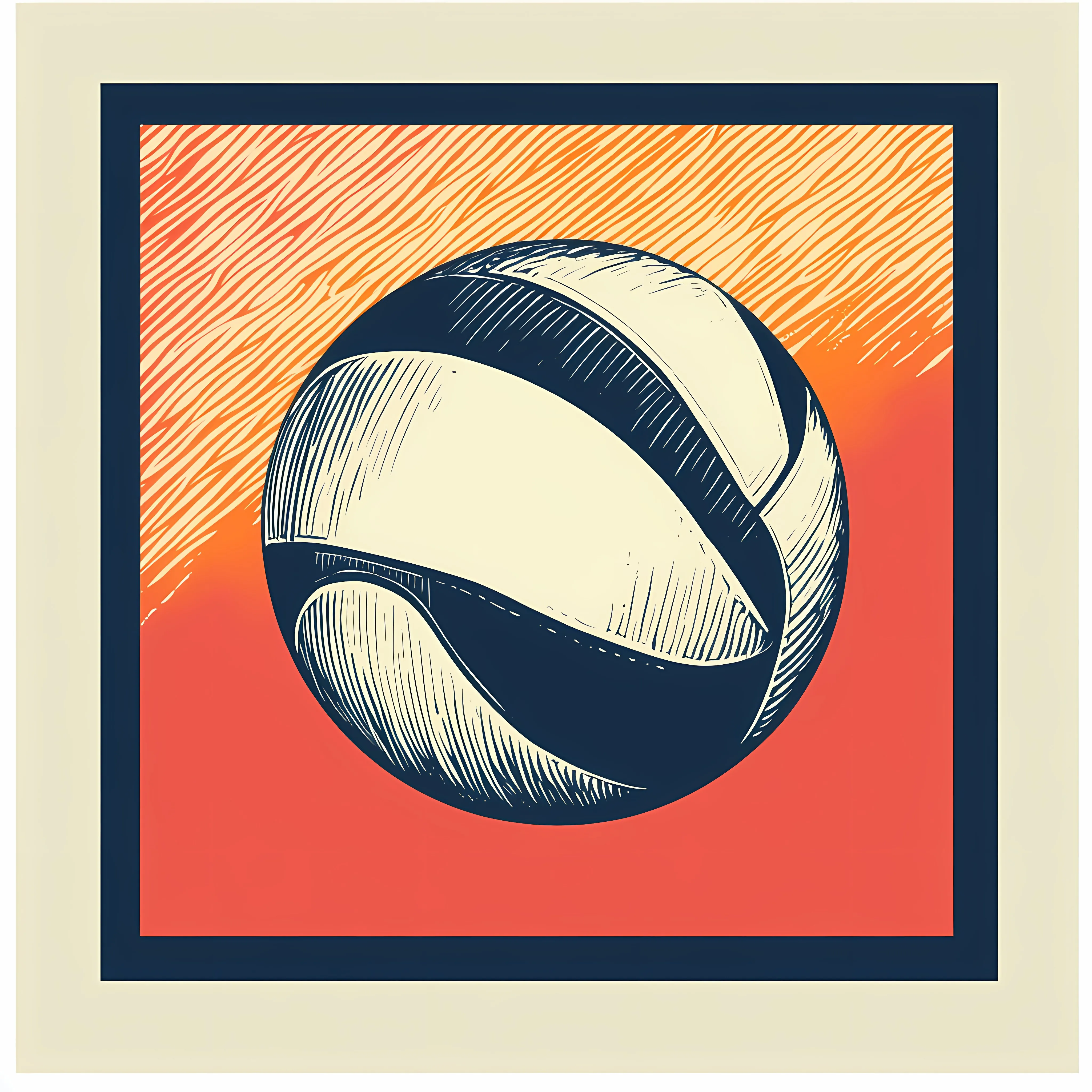 Volleyball Flat Vector Illustration in Frame — free download from Dotvec