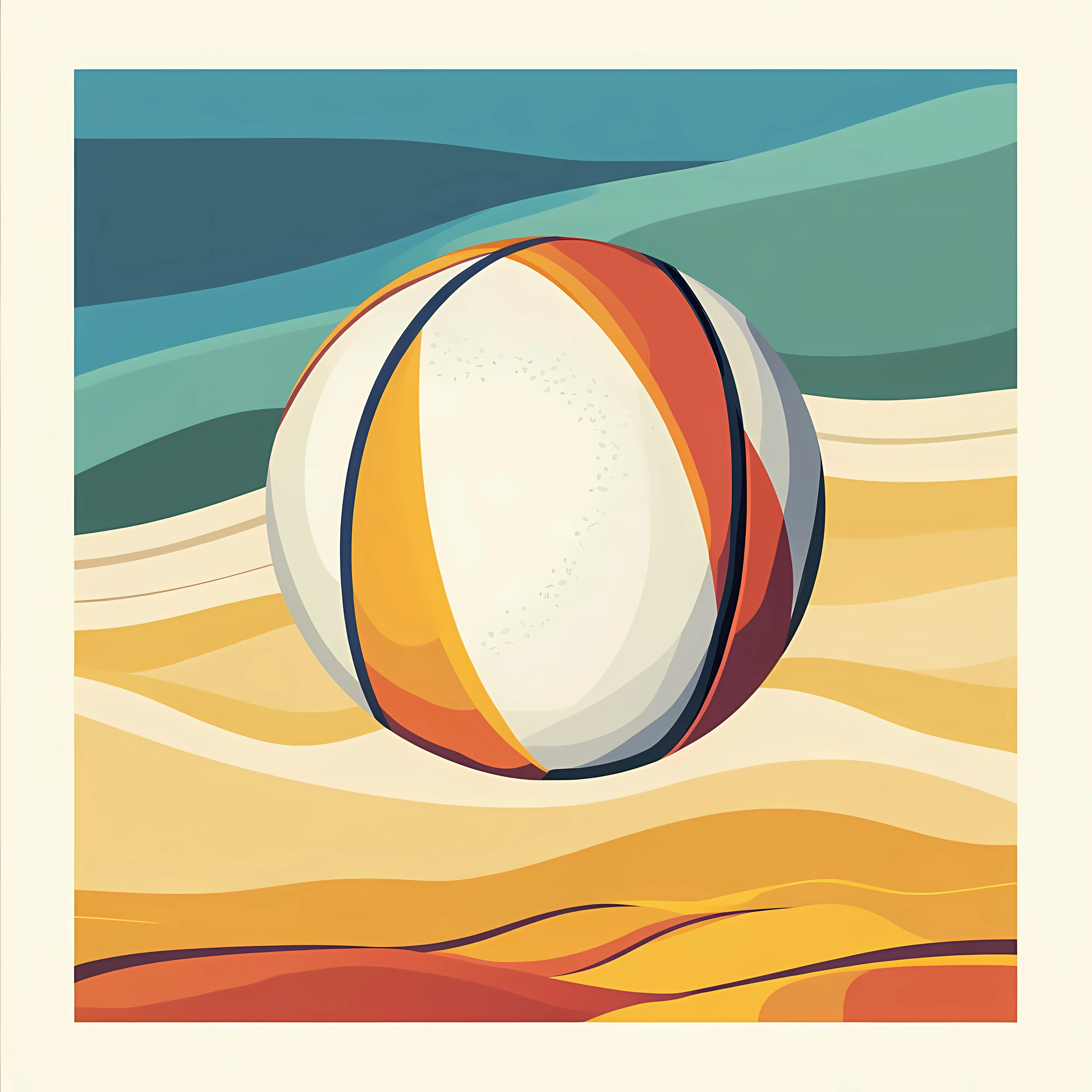 Flat Vector Volleyball Illustration in Frame — free download from Dotvec