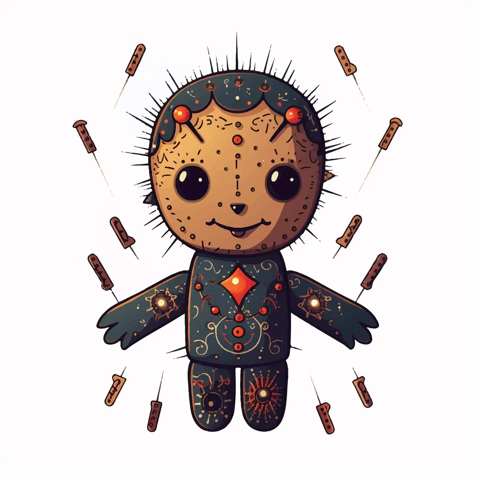 Voodoo Doll Pierced with Needles and Pins — free download from Dotvec