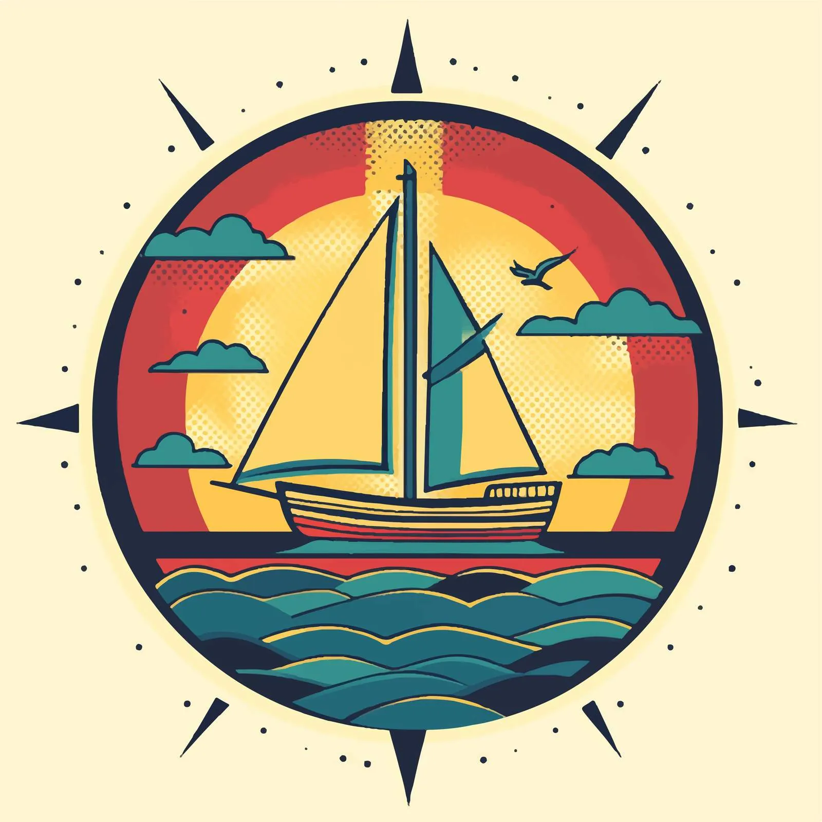 Voyage Flat Vector Illustration in Frame — free download from Dotvec