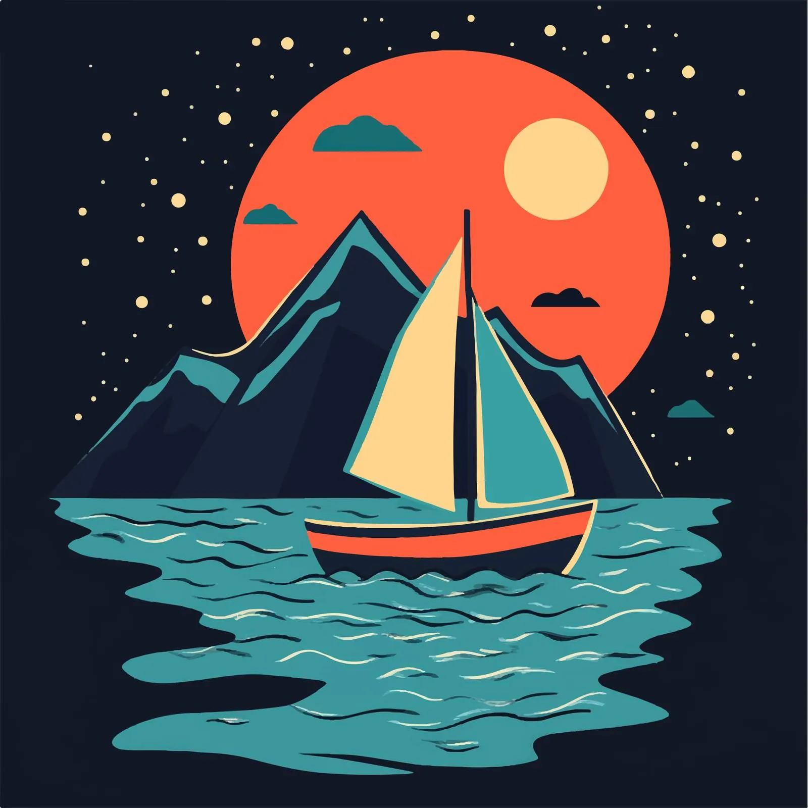 Flat Vector Voyage Illustration in Frame — free download from Dotvec