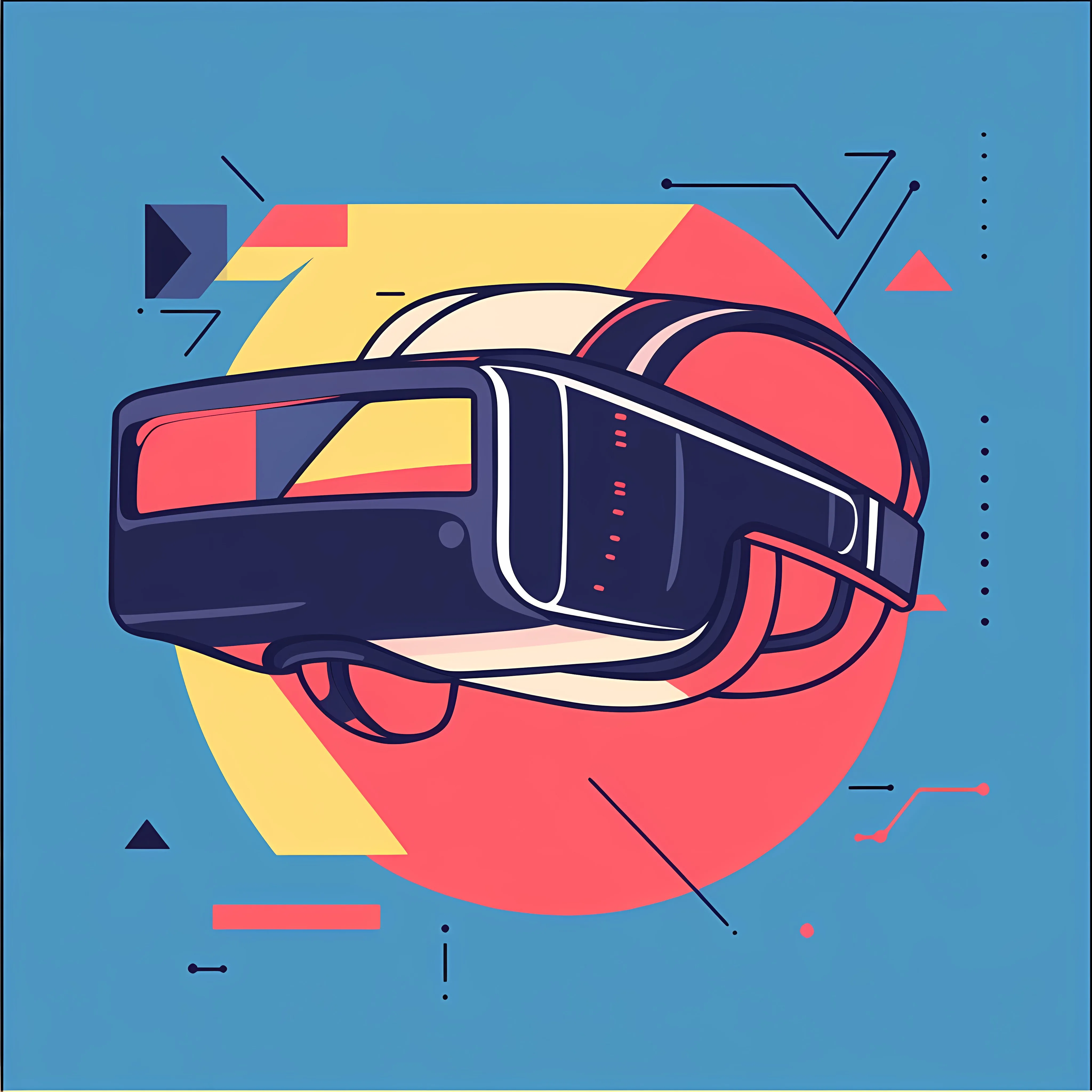 Flat Vector Illustration of VR Glasses Technology — free download from Dotvec