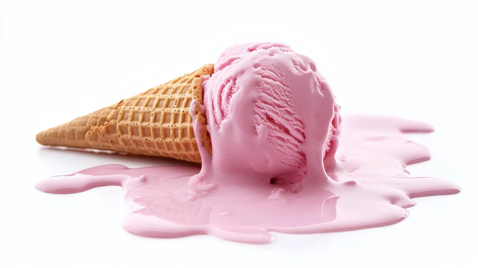 Delicious Pink Ice Cream in Wafer Cone — free download from Dotvec