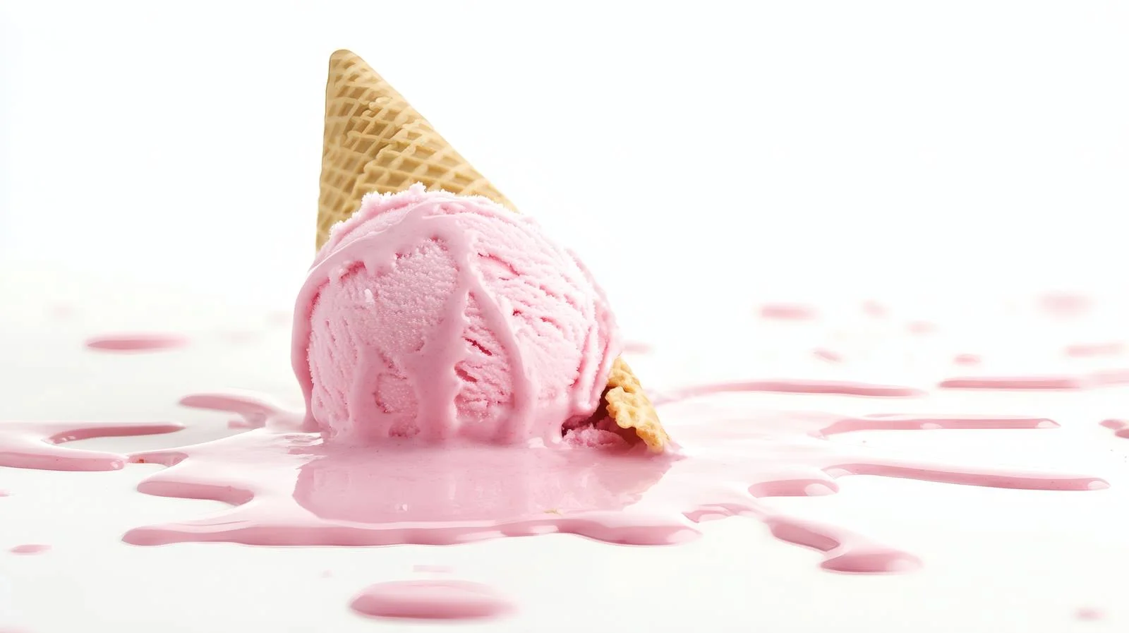 Delicious Pink Ice Cream in Wafer Cone — free download from Dotvec