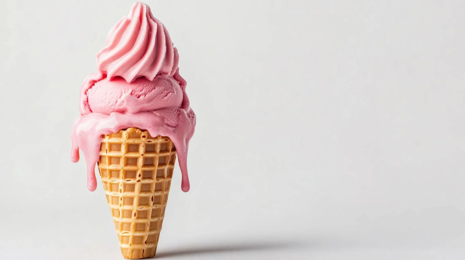 Delicious Waffle Cone Pink Ice Cream — free download from Dotvec