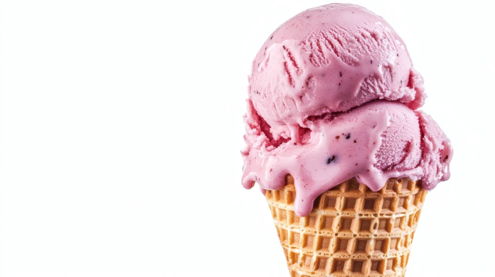 Delicious Waffle Cone with Soft Pink Ice Cream — free download from Dotvec