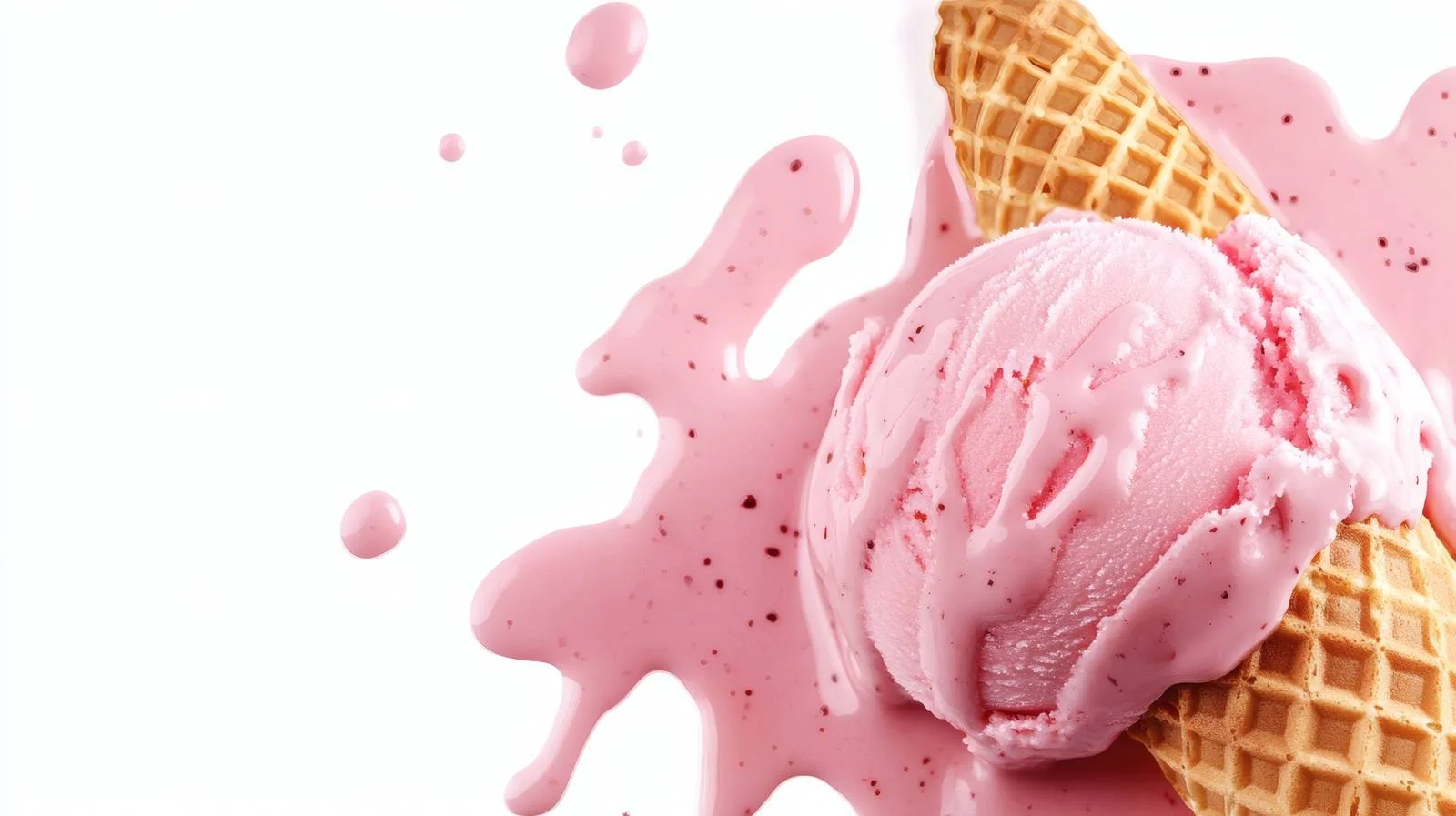 Delicious Waffle Cone with Pink Ice Cream — free download from Dotvec