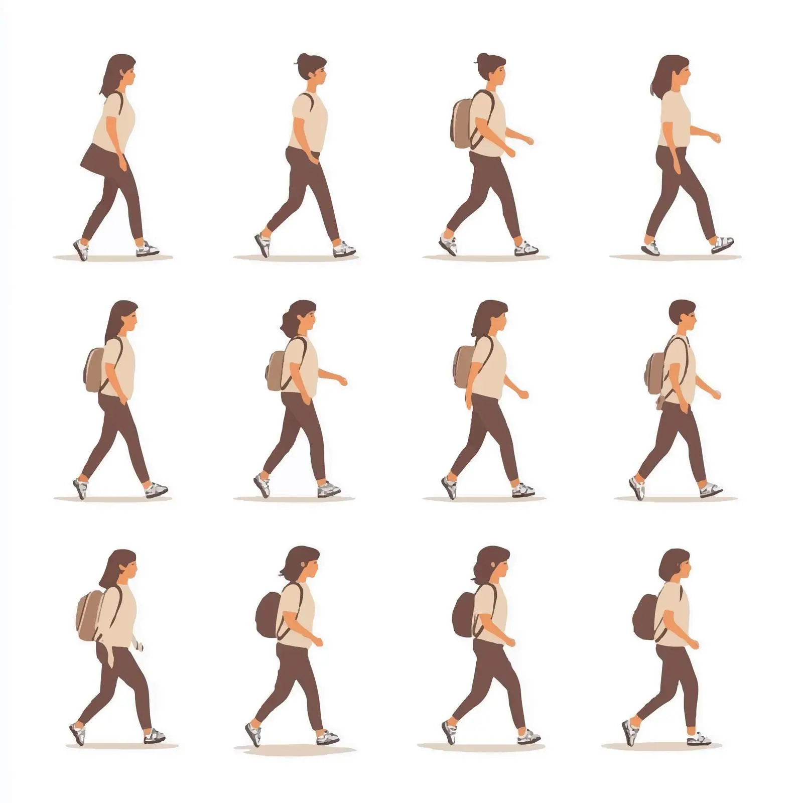 Woman Walking Sequence Animation in Motion — free download from Dotvec