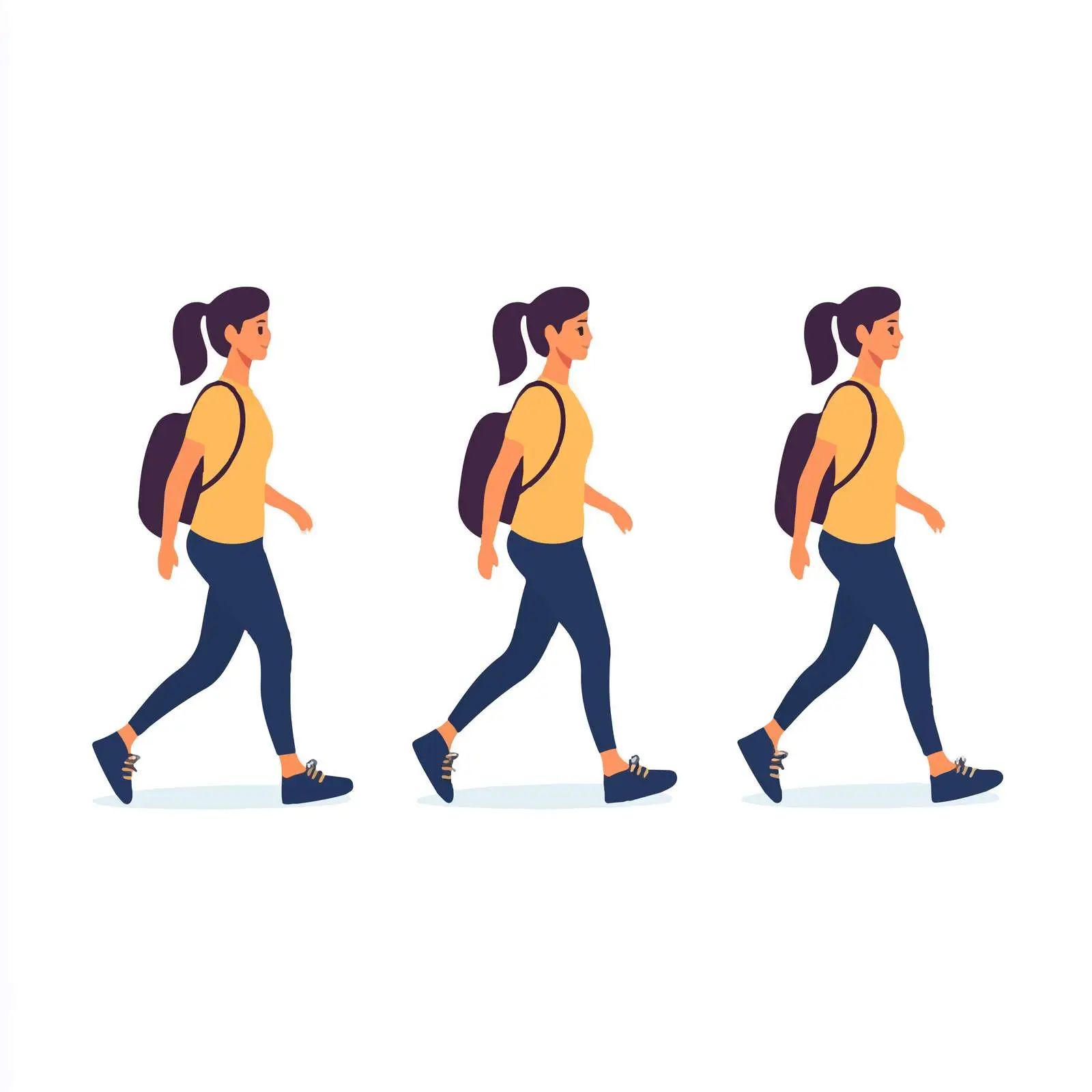 Woman Motion Walk Cycle Animation Vector — free download from Dotvec