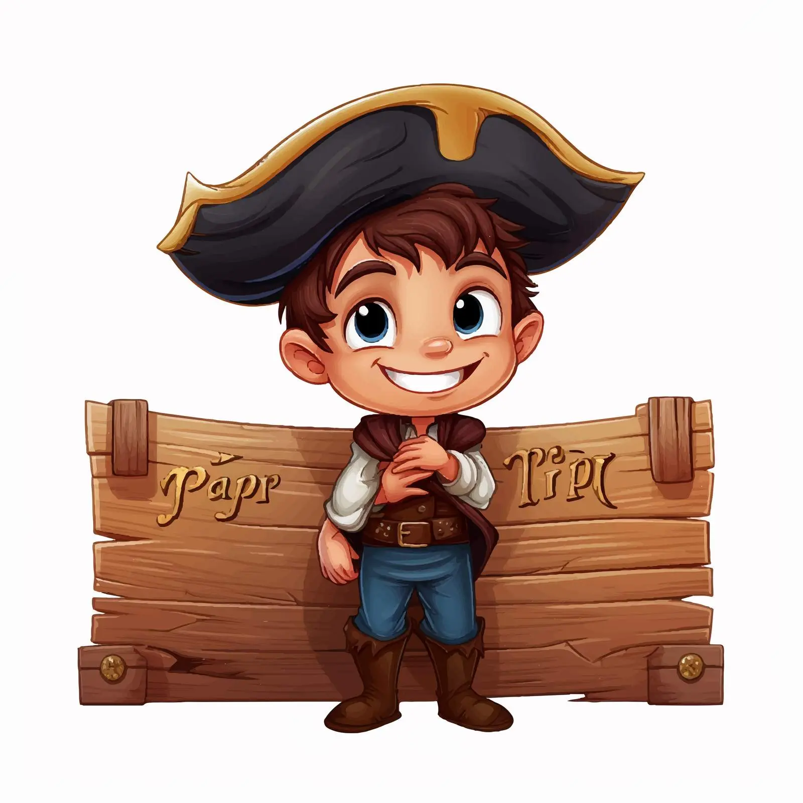 Pirate Boy Cartoon Banner with Walk the Plank Font — free download from Dotvec