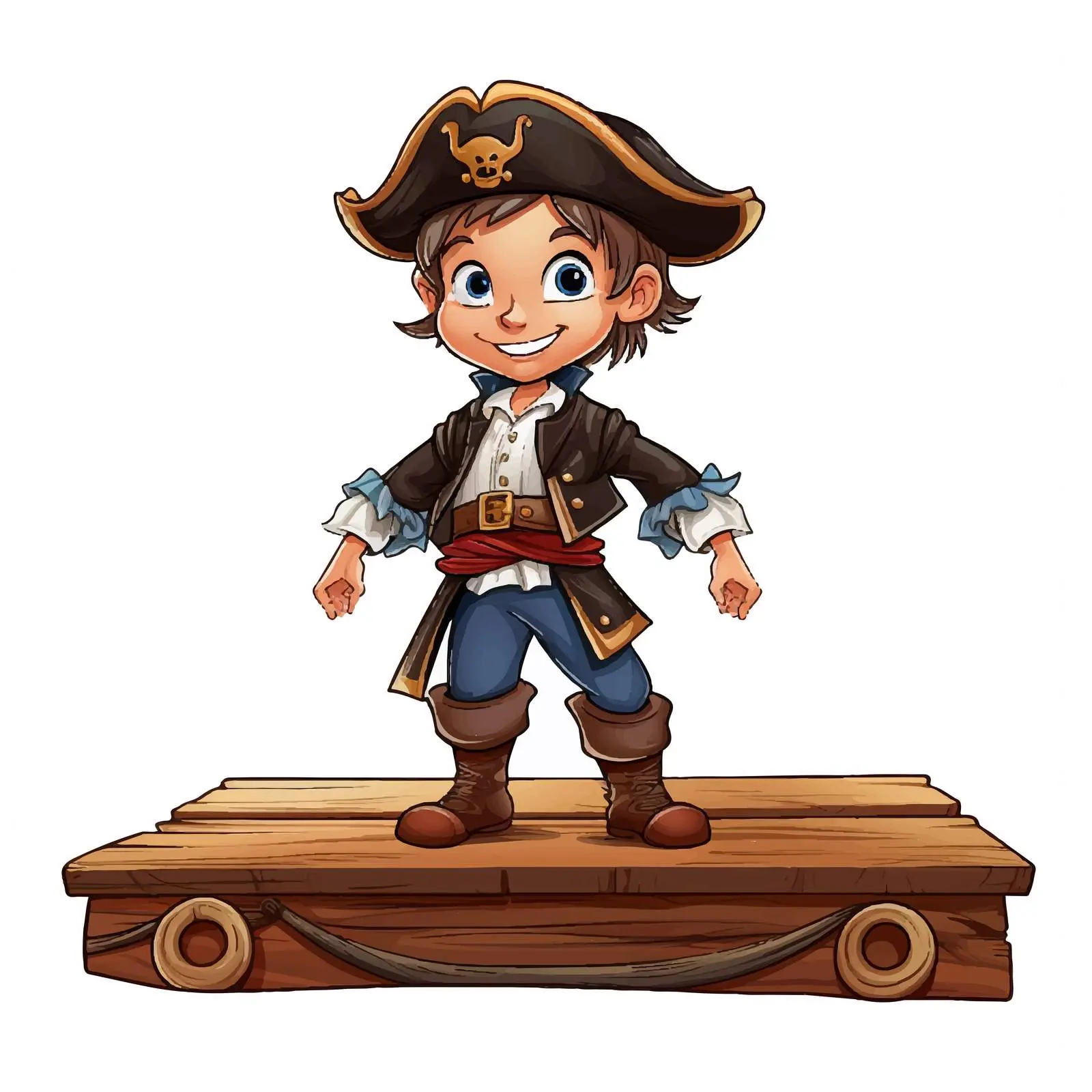 Pirate Boy on Plank Vector Banner — free download from Dotvec