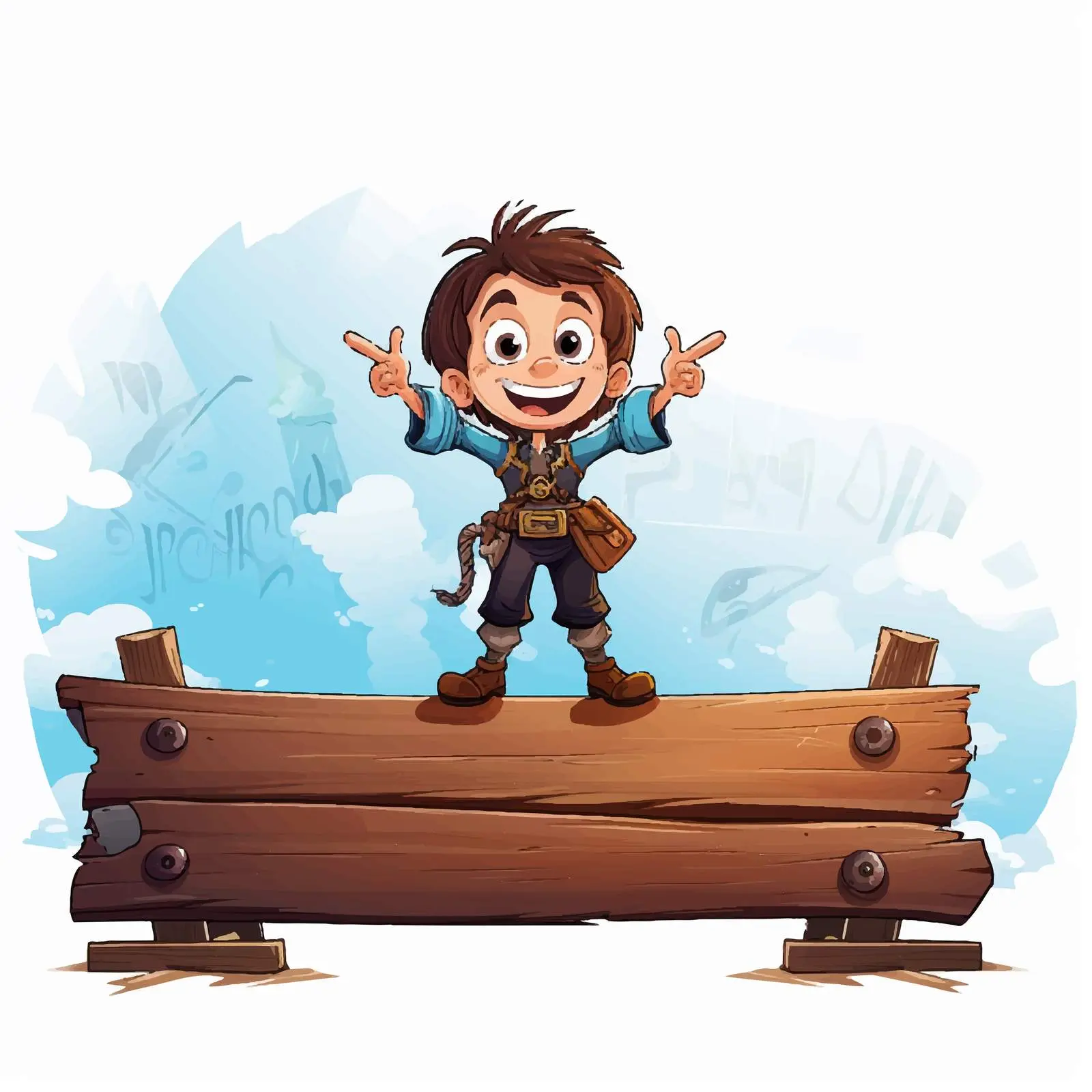 Pirate Boy Walking The Plank Vector Illustration — free download from Dotvec