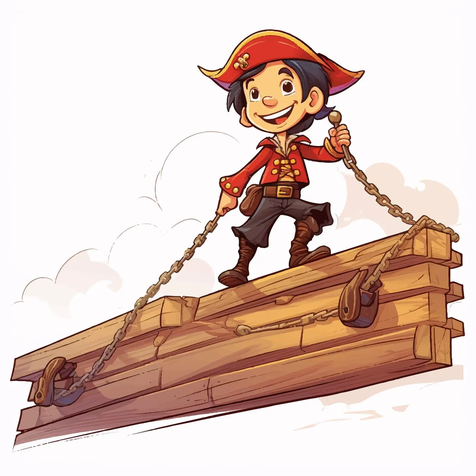 Pirate Boy Walking the Plank Vector Banner — free download from Dotvec