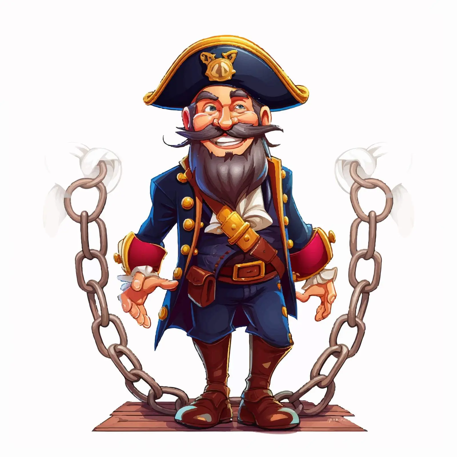 Captain Hook Cartoon Walk The Plank Banner – free adventure illustration image from Dotvec