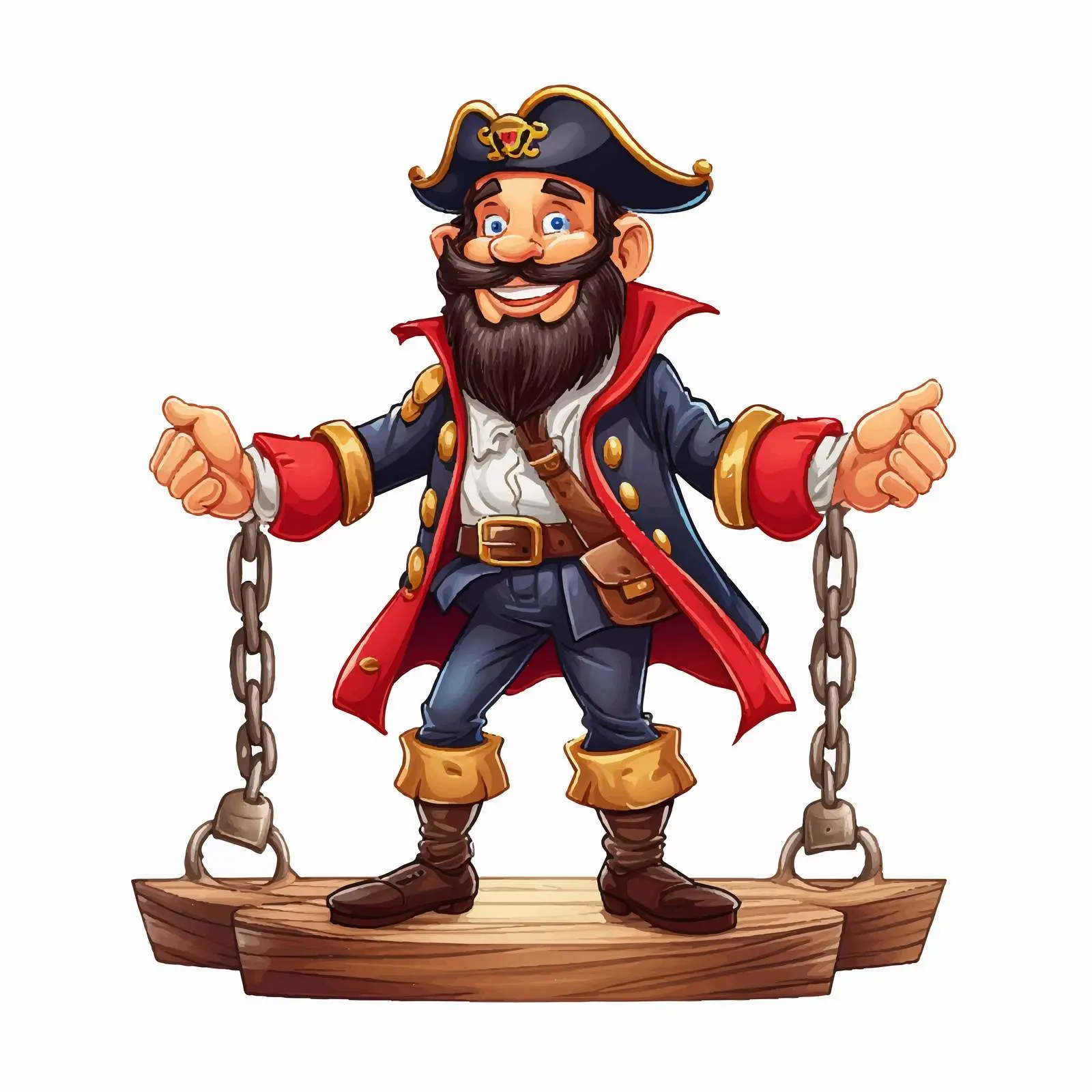 Captain Hook Walk The Plank Cartoon Banner – free storybook character image from Dotvec