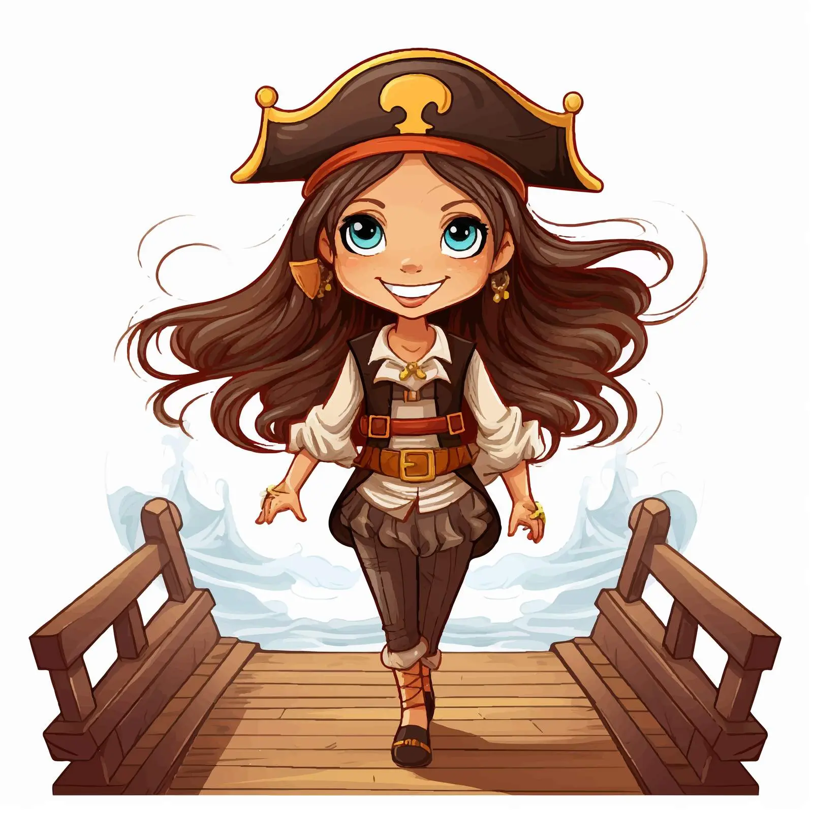 Pirate Girl Cartoon Logo Banner — free download from Dotvec