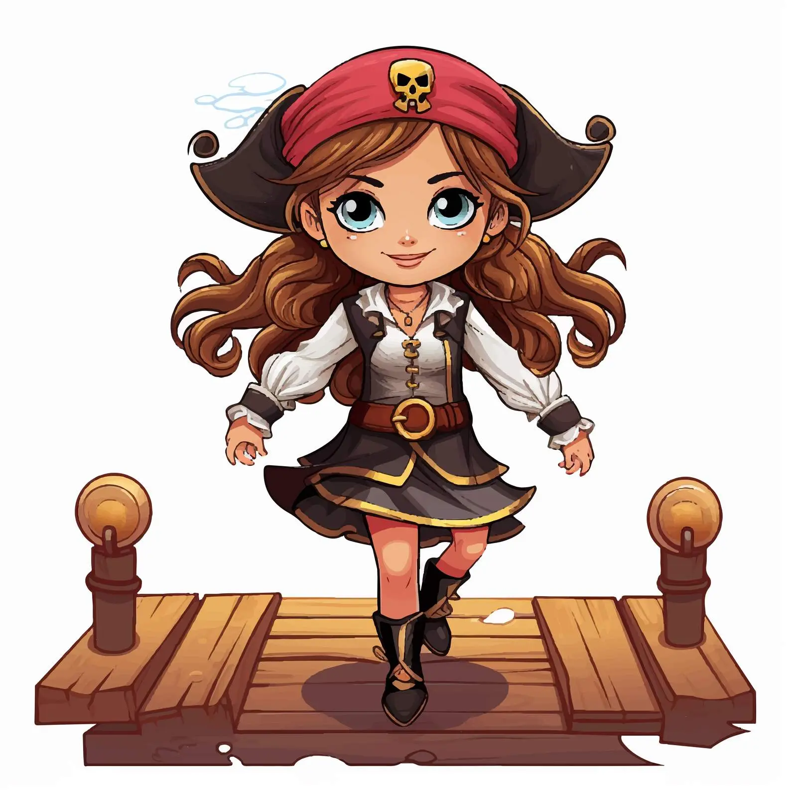 Pirate Girl Cartoon Logo Banner — free download from Dotvec