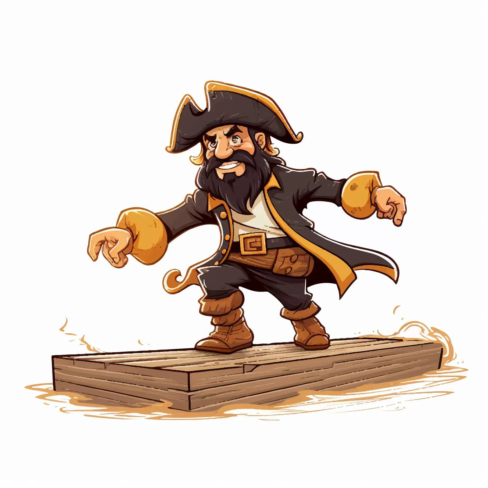 Pirate Walking on Plank Vector Banner Design — free download from Dotvec