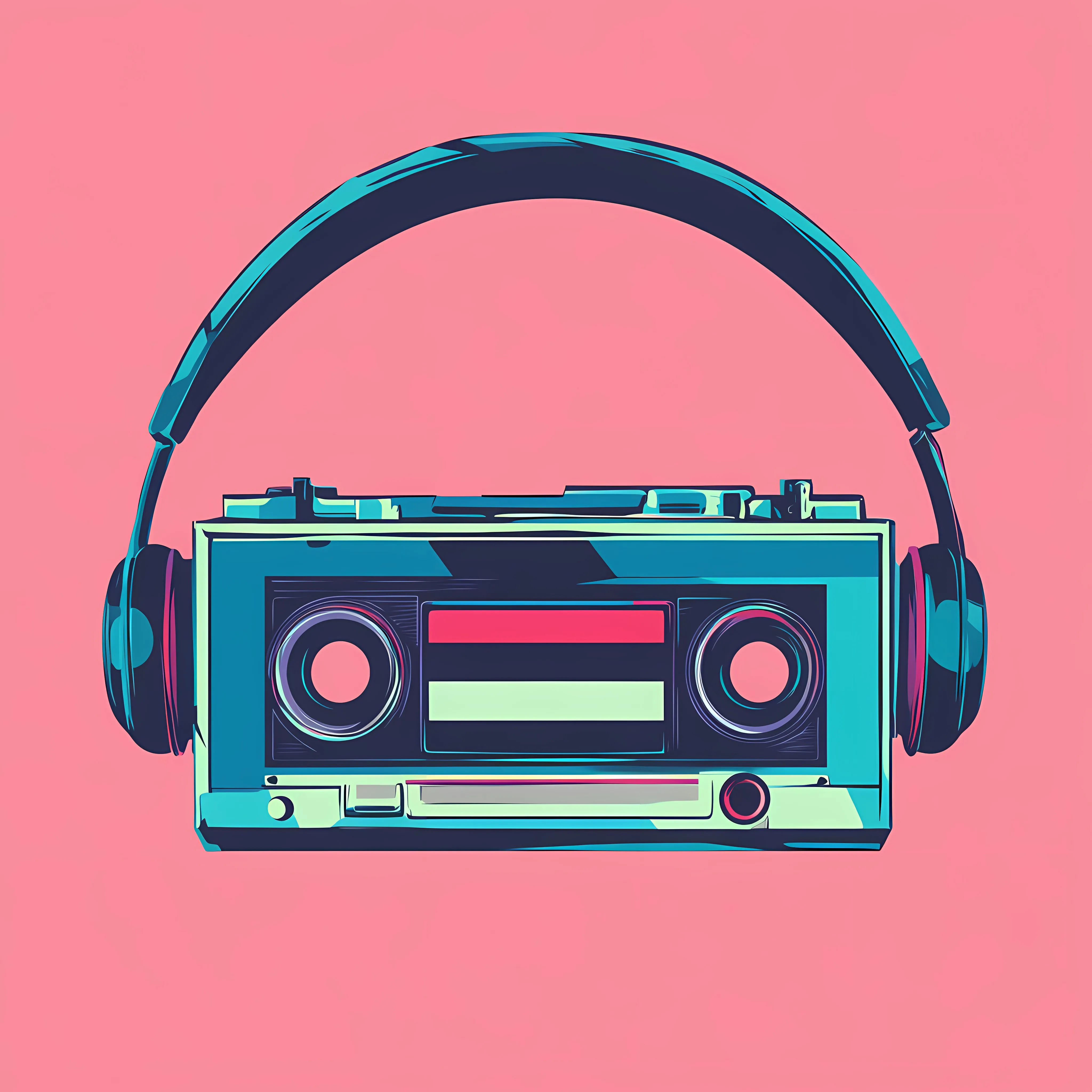 Retro Walkman with Headphones and Cassette – free collectible item image from Dotvec