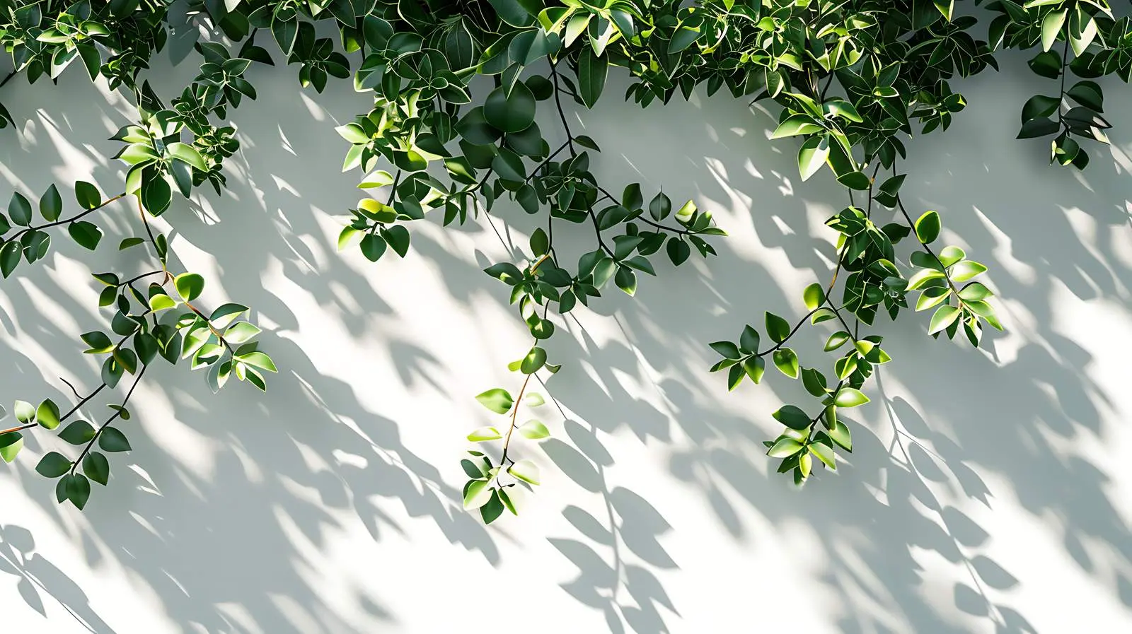 Vibrant Green Leaves with Sunlight Shadows — free download from Dotvec