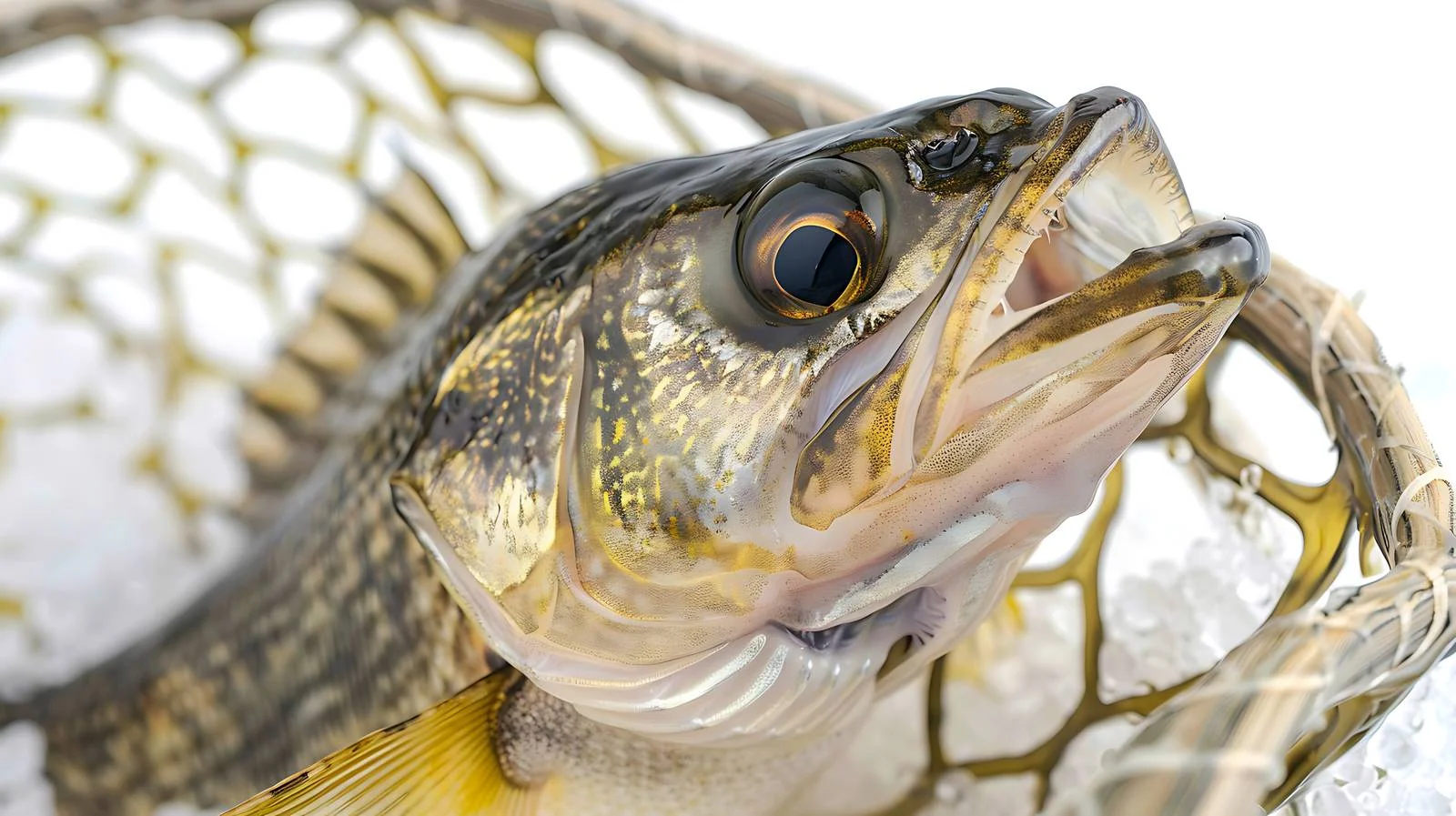 Stunning Walleye Caught in Landing Net — free download from Dotvec