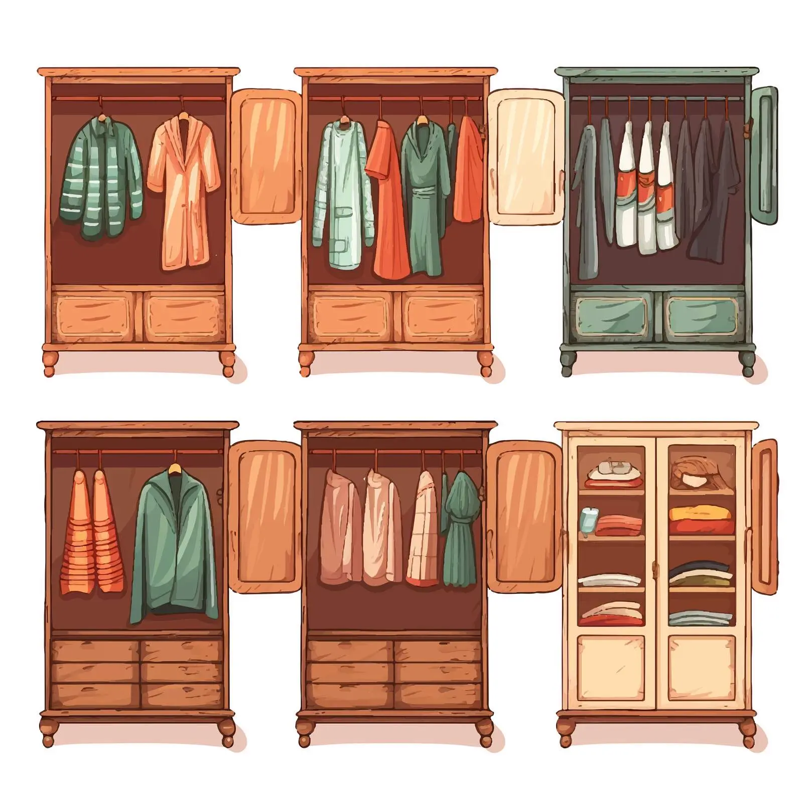 Cartoon Wardrobe Vector Illustration Design — free download from Dotvec