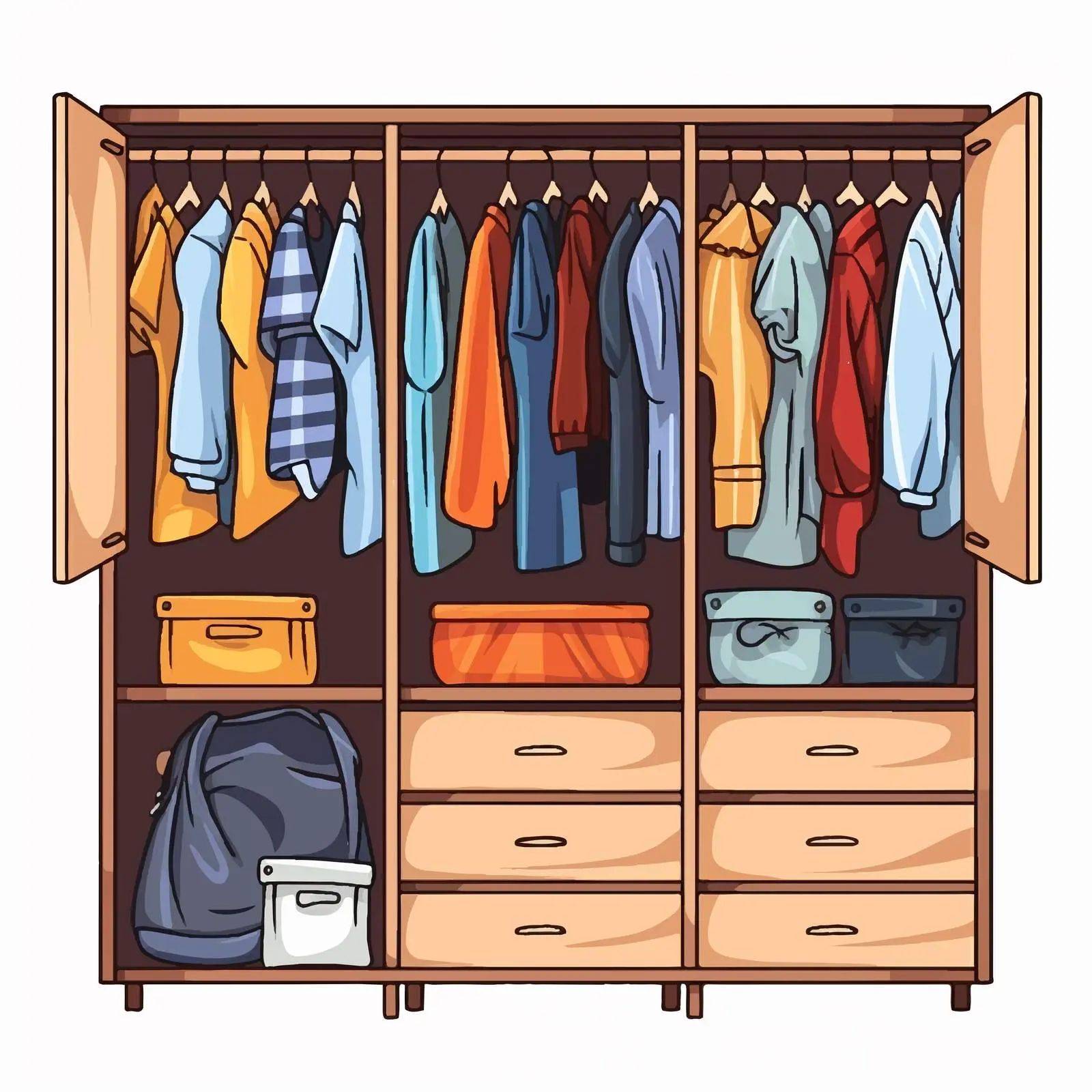 Cartoon Wardrobe Vector Illustration — free download from Dotvec