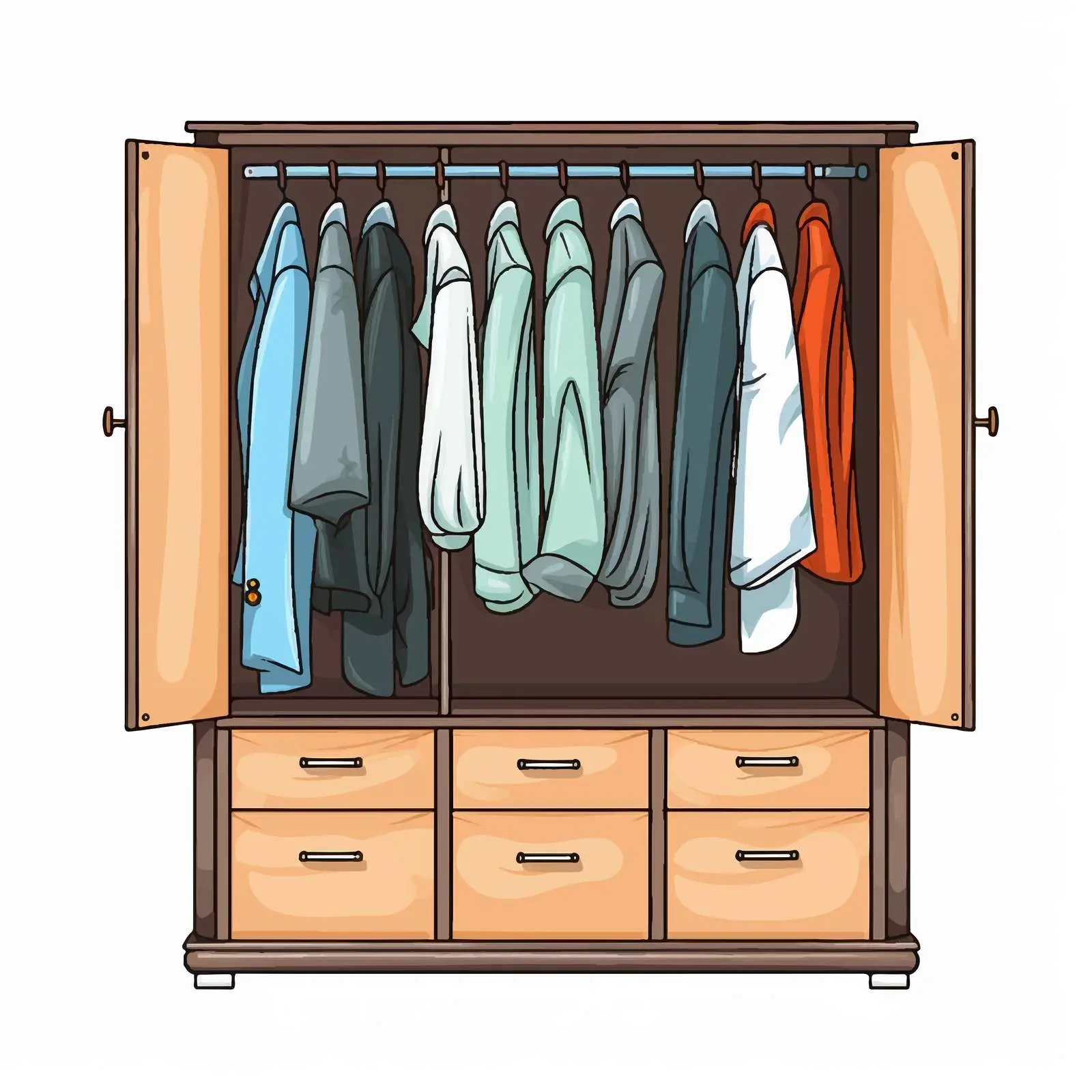 Cartoon Wardrobe Vector Illustration – free printable illustration image from Dotvec