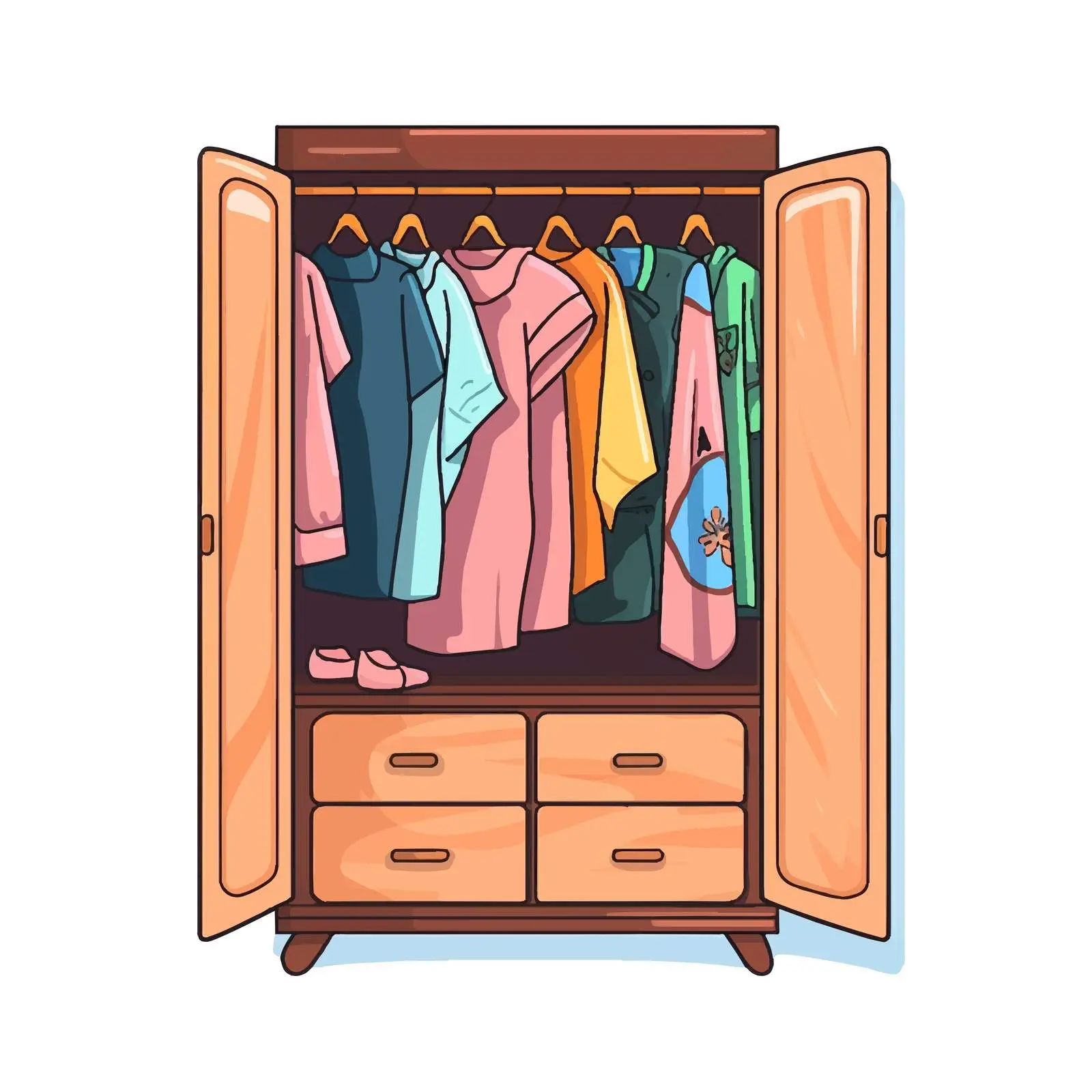 Cartoon Wardrobe Vector Illustration — free download from Dotvec