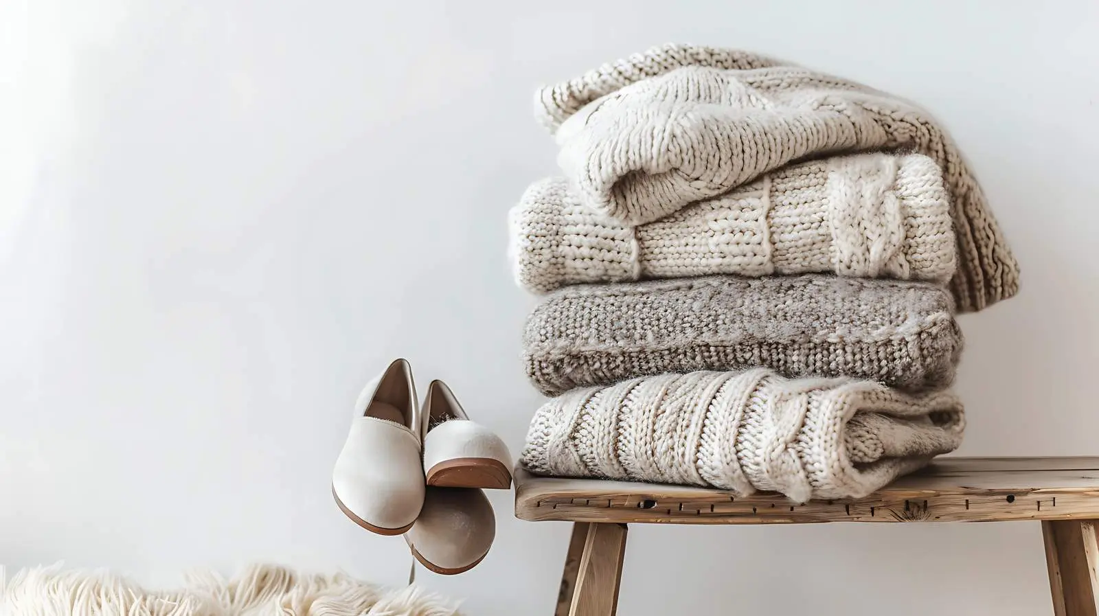 Cozy Female in Neutral Sweaters at Home – free soft fabrics image from Dotvec