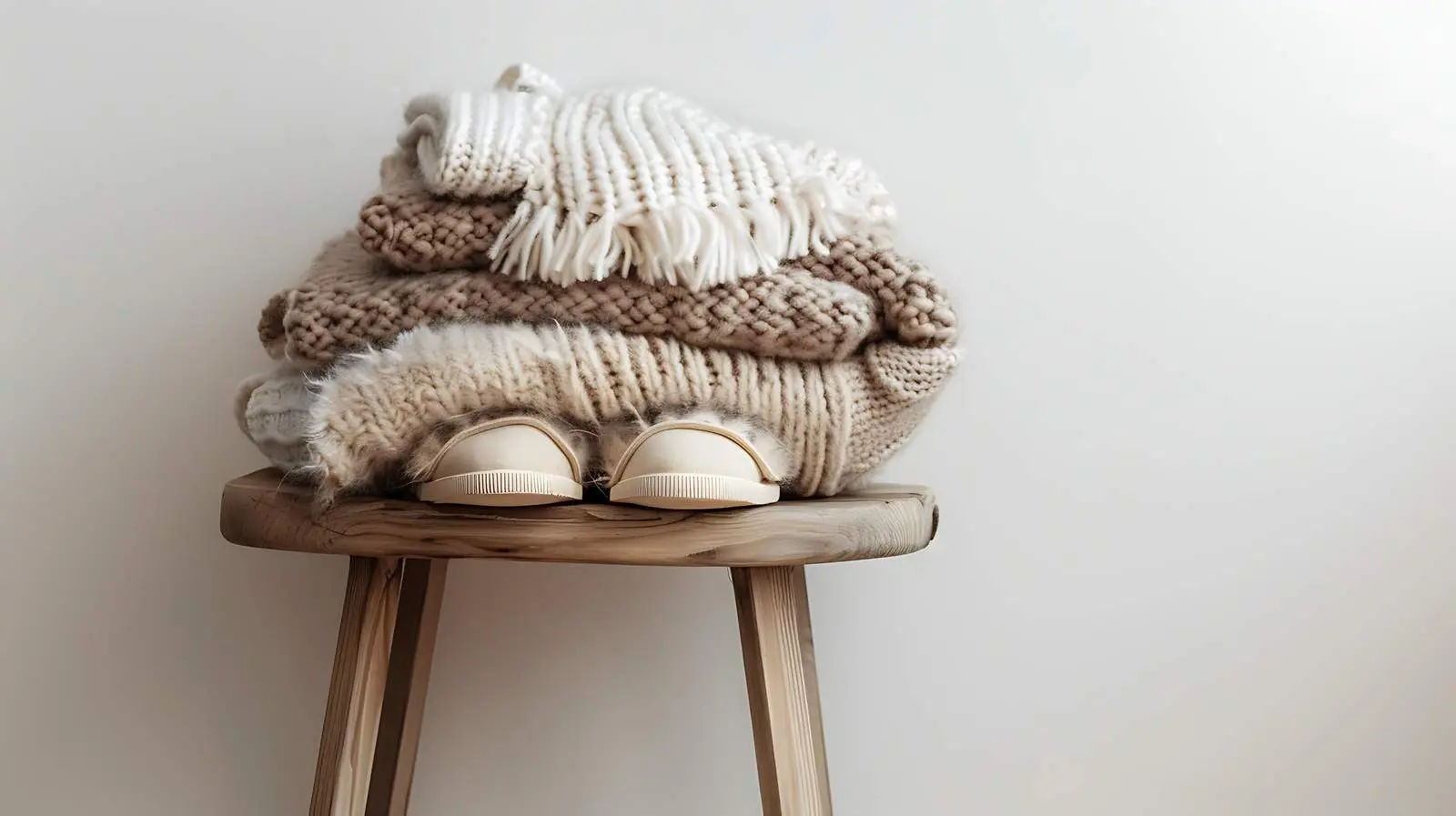 Cozy Female in Neutral Sweaters at Home – free sweat image from Dotvec