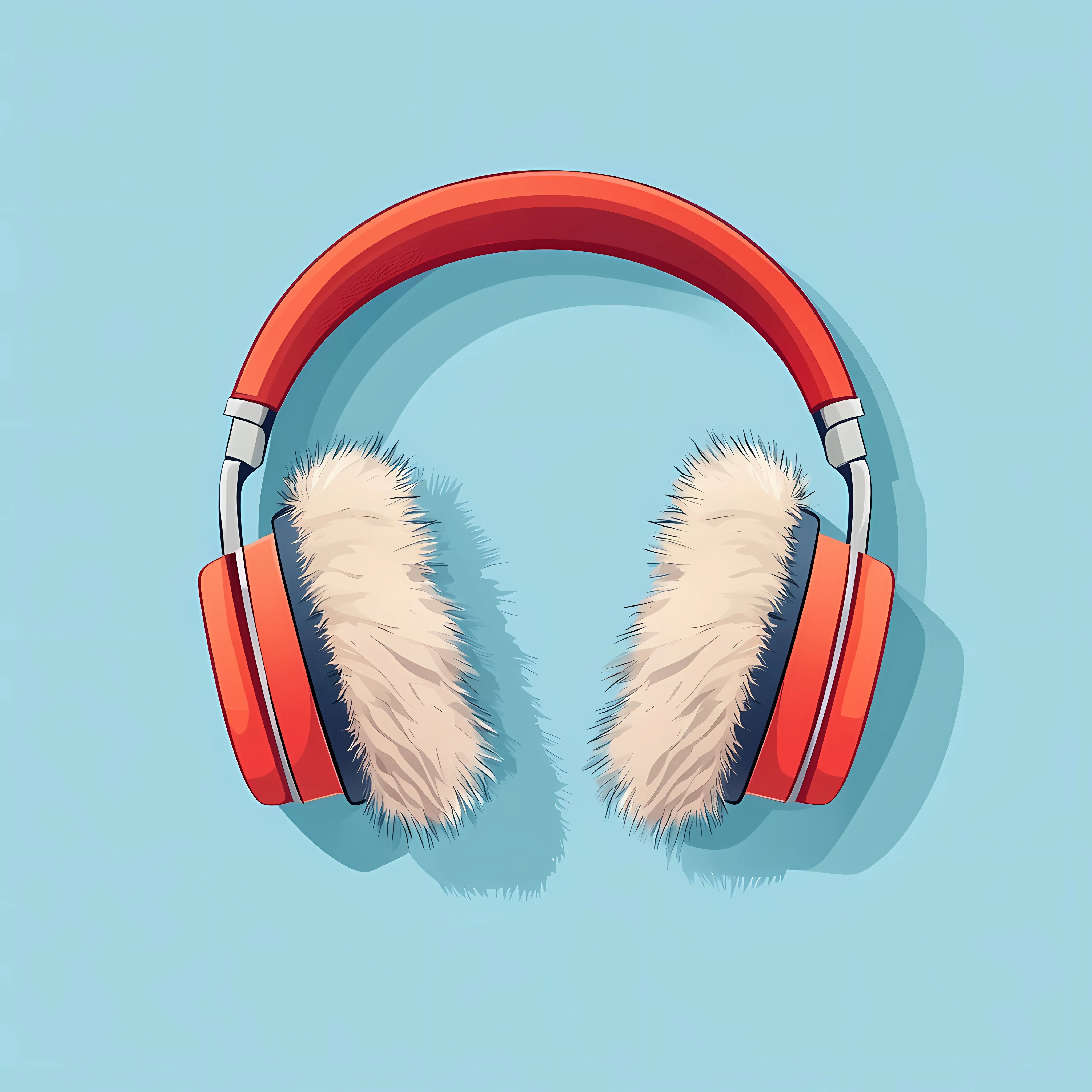Warm Headphones Icon on Blue Background — free download from Dotvec