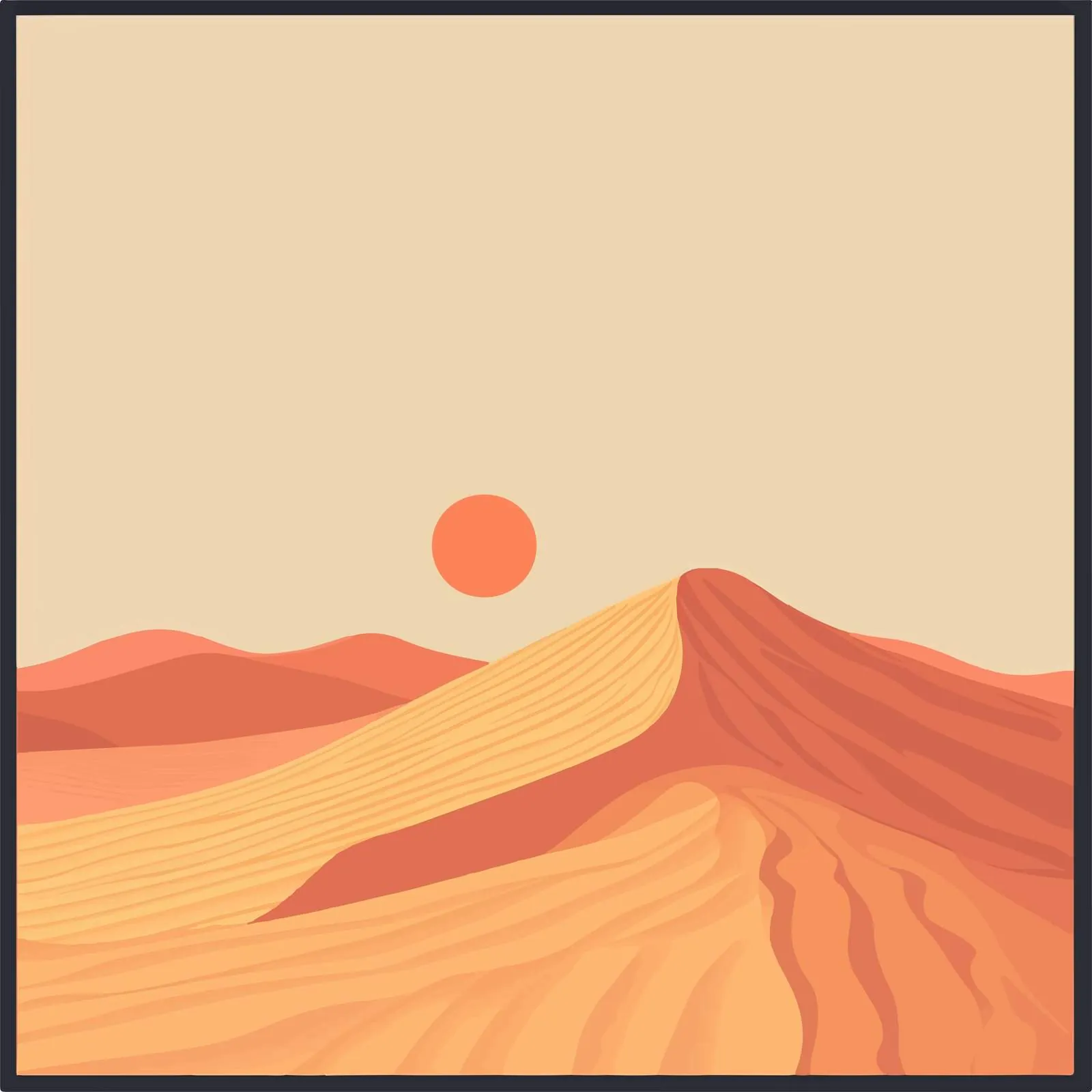 Warm Desert Sunrise Flat Vector Illustration — free download from Dotvec