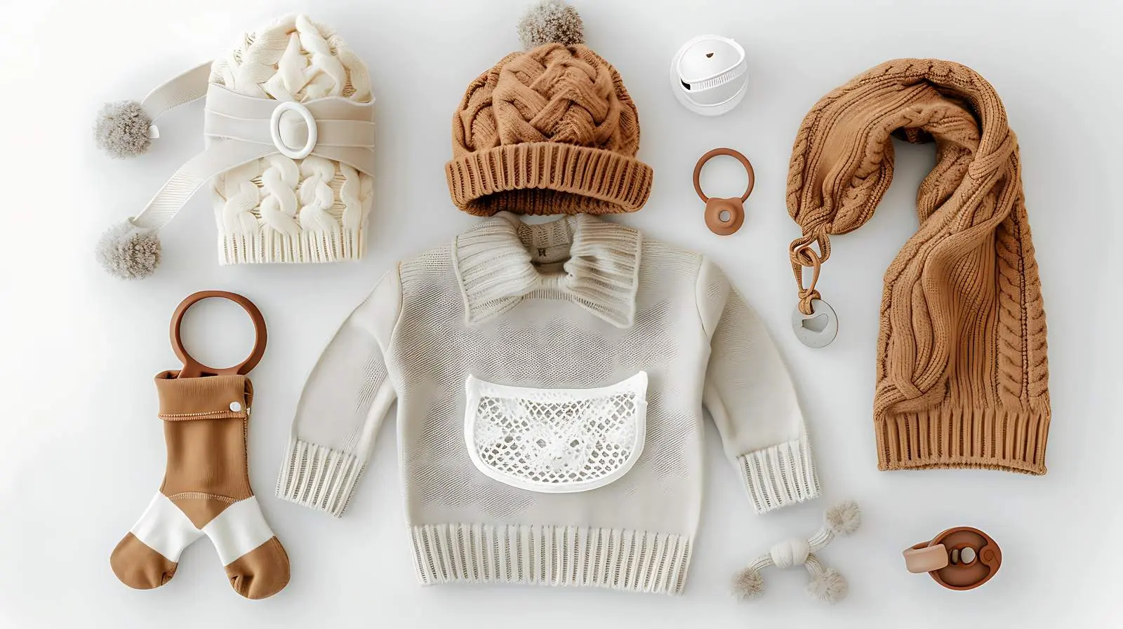 Cozy Baby Outfit with Sweater, Hat, and Accessories — free download from Dotvec