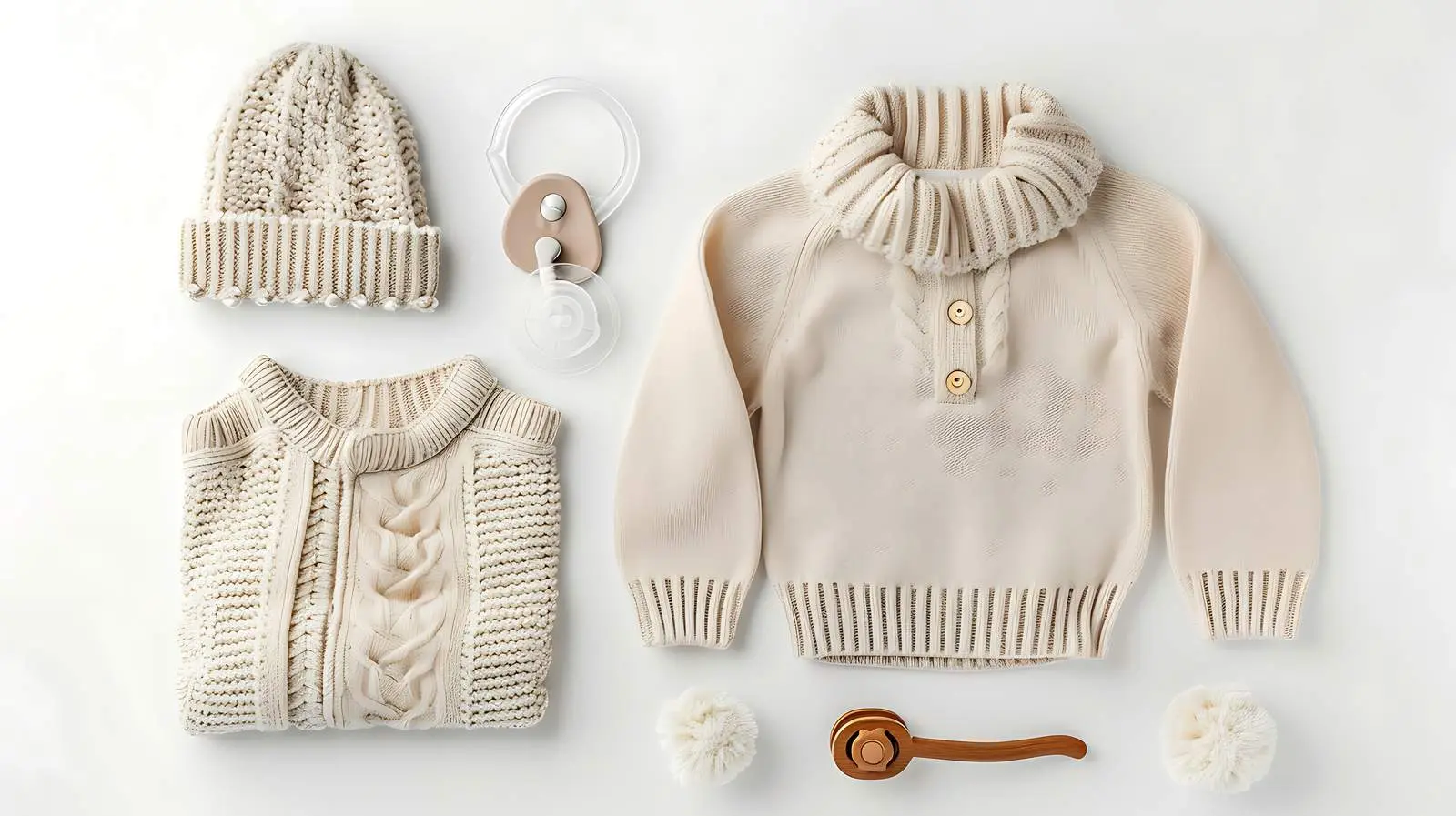 Cozy Newborn Accessories: Sweater, Hat, Socks & Bib — free download from Dotvec